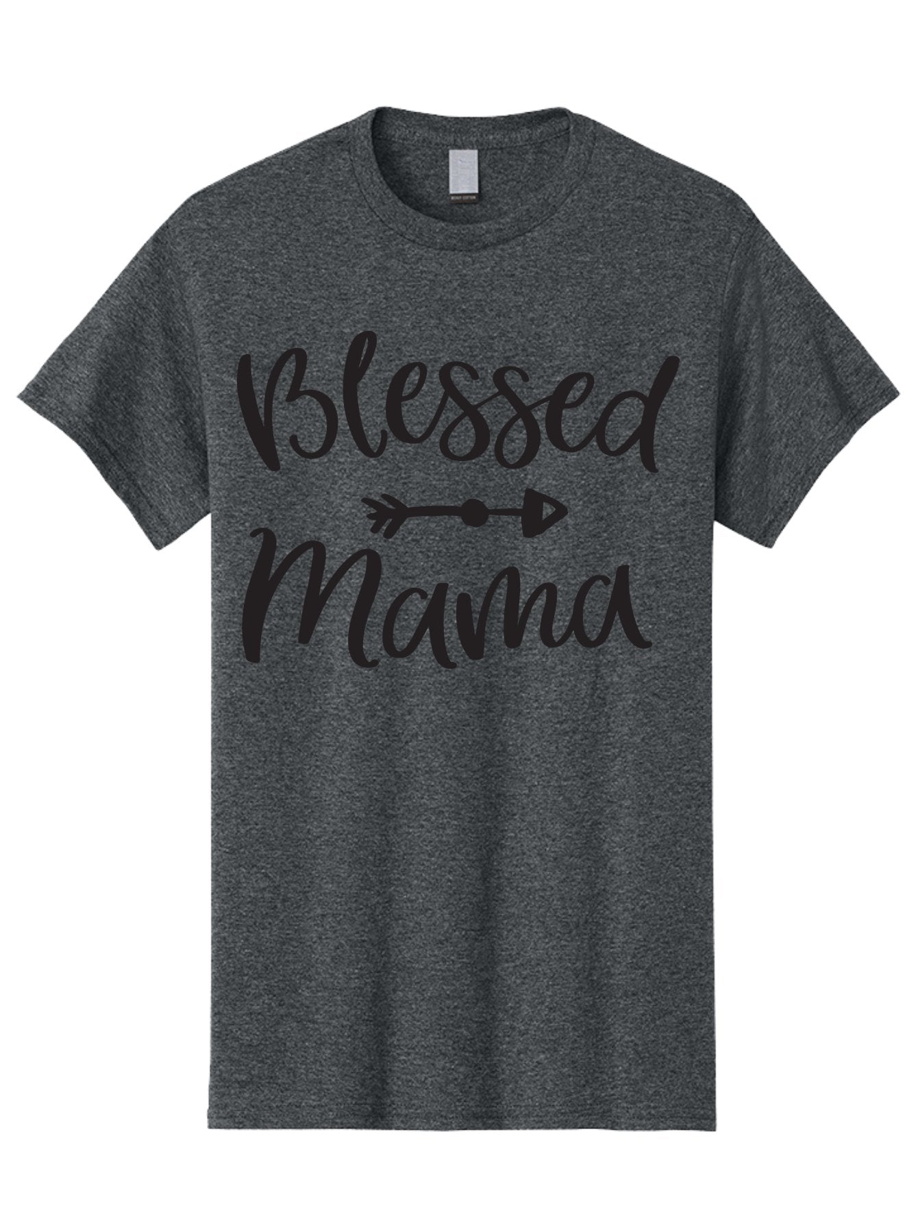 Blessed-Mama Men'S Graphic Tee, 100% Cotton, Comfortable Casual Summer Wear, Machine Washable, Blessed Mama, Inspirational Quote, Motivational Phrase, Arrow Symbol, Motherhood, Love, Positivity, Faith, Family Aac529 4
