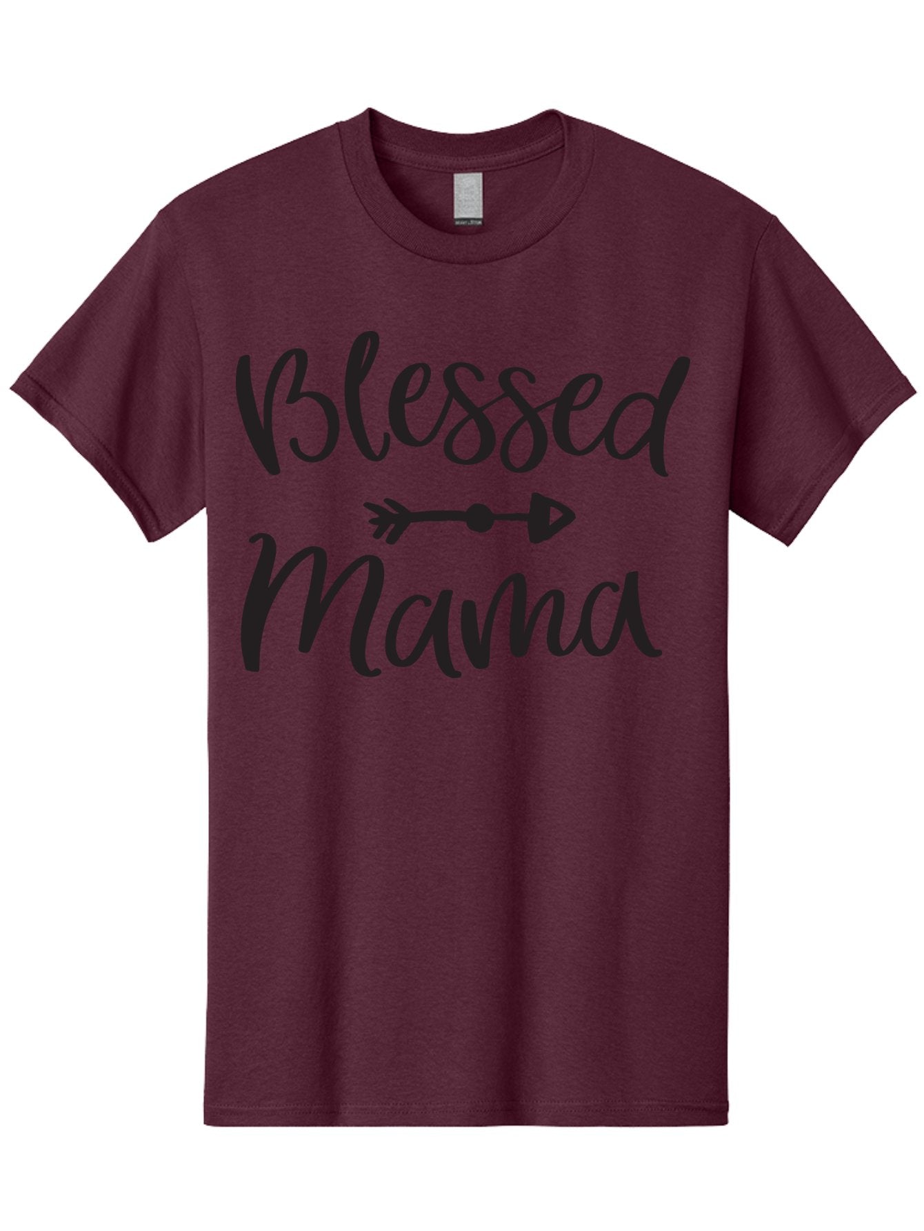 Blessed-Mama Men'S Graphic Tee, 100% Cotton, Comfortable Casual Summer Wear, Machine Washable, Blessed Mama, Inspirational Quote, Motivational Phrase, Arrow Symbol, Motherhood, Love, Positivity, Faith, Family Aac529 8