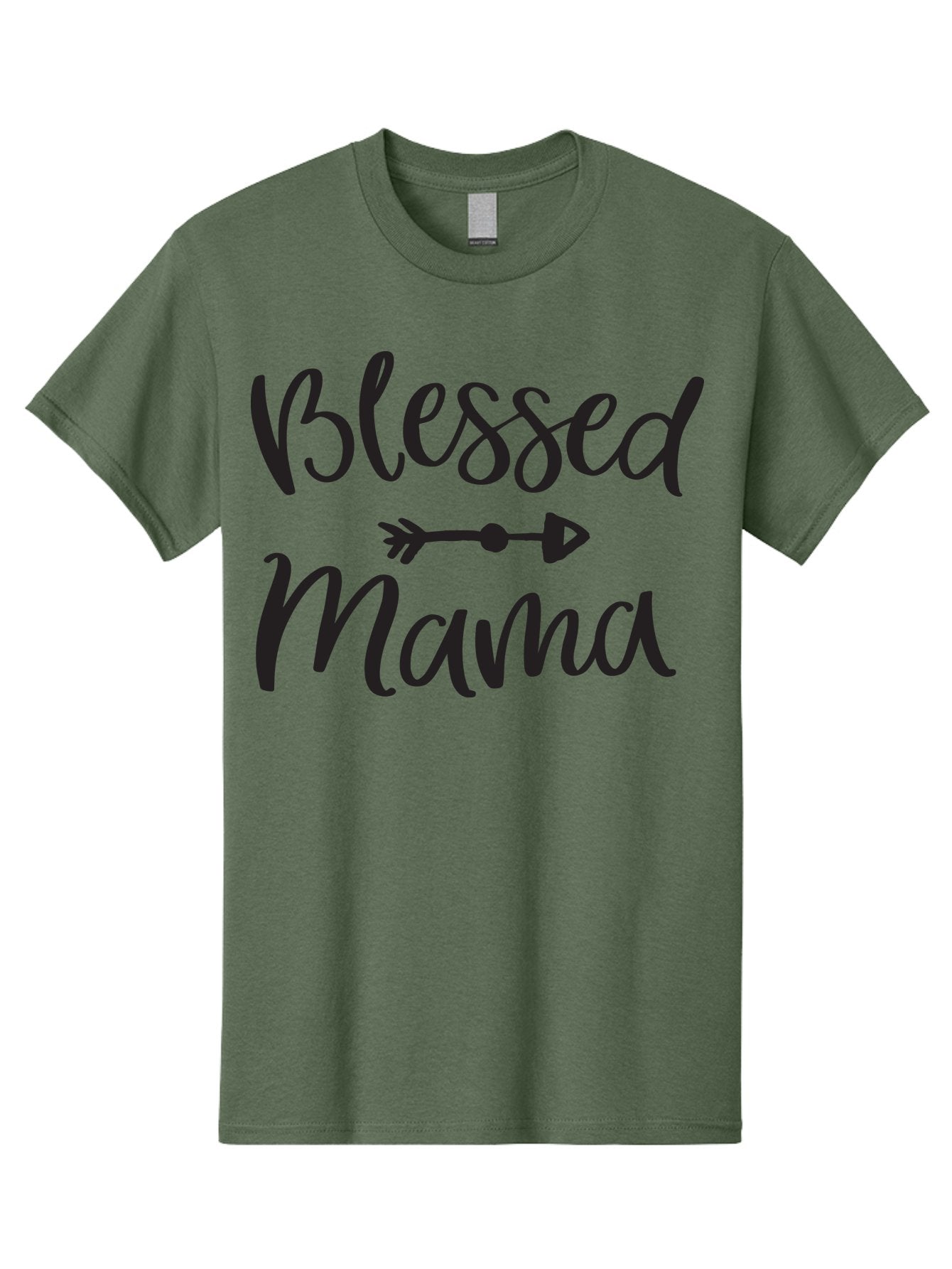 Blessed-Mama Men'S Graphic Tee, 100% Cotton, Comfortable Casual Summer Wear, Machine Washable, Blessed Mama, Inspirational Quote, Motivational Phrase, Arrow Symbol, Motherhood, Love, Positivity, Faith, Family Aac529 9