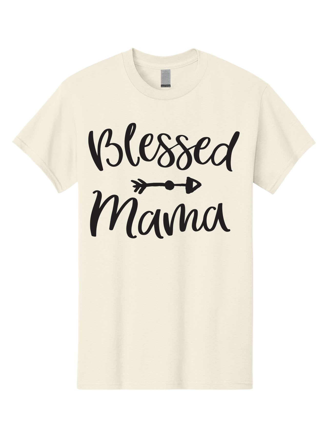 Blessed-Mama Men'S Graphic Tee, 100% Cotton, Comfortable Casual Summer Wear, Machine Washable, Blessed Mama, Inspirational Quote, Motivational Phrase, Arrow Symbol, Motherhood, Love, Positivity, Faith, Family Aac529 14