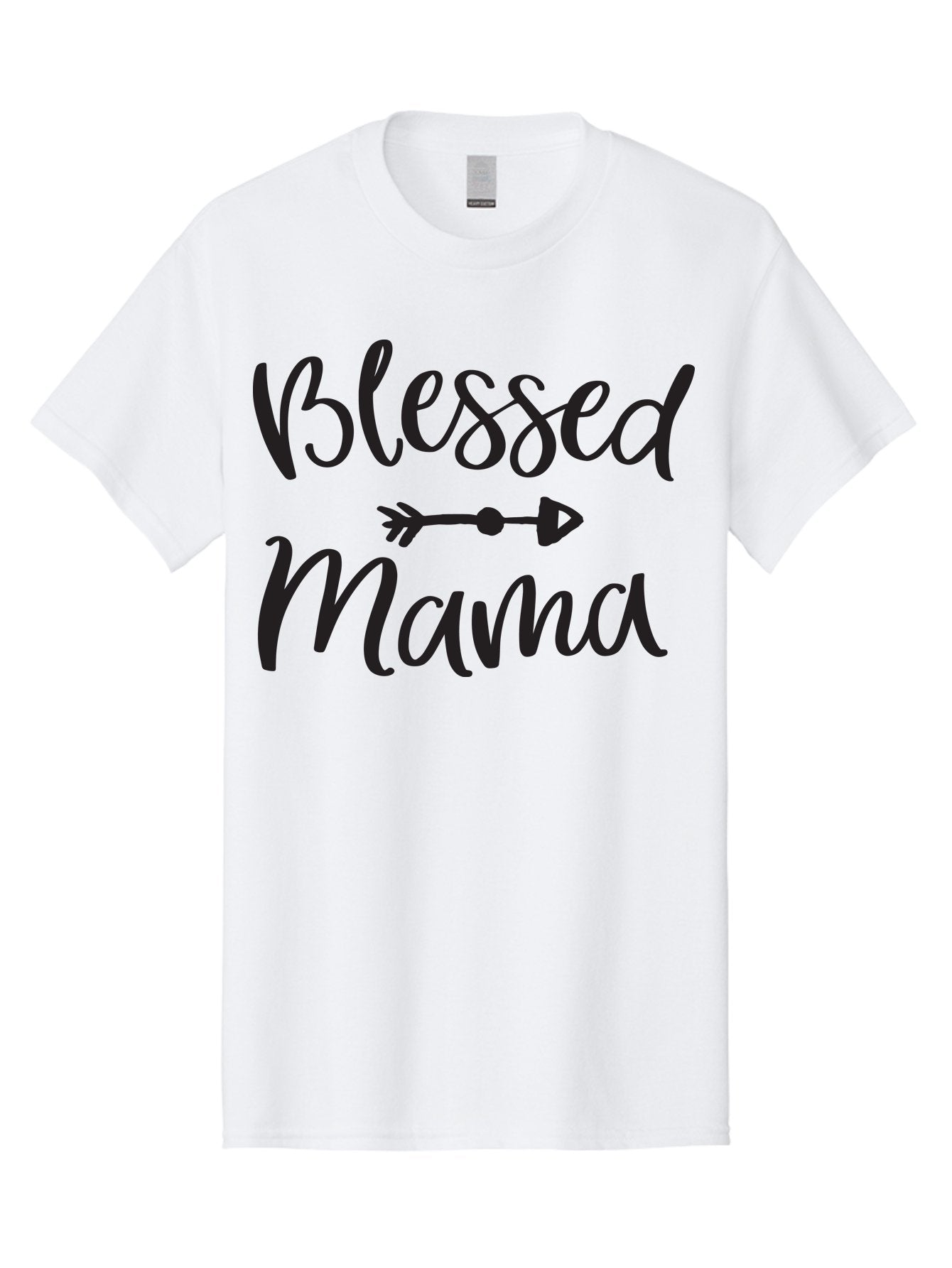 Blessed-Mama Men'S Graphic Tee, 100% Cotton, Comfortable Casual Summer Wear, Machine Washable, Blessed Mama, Inspirational Quote, Motivational Phrase, Arrow Symbol, Motherhood, Love, Positivity, Faith, Family Aac529 12