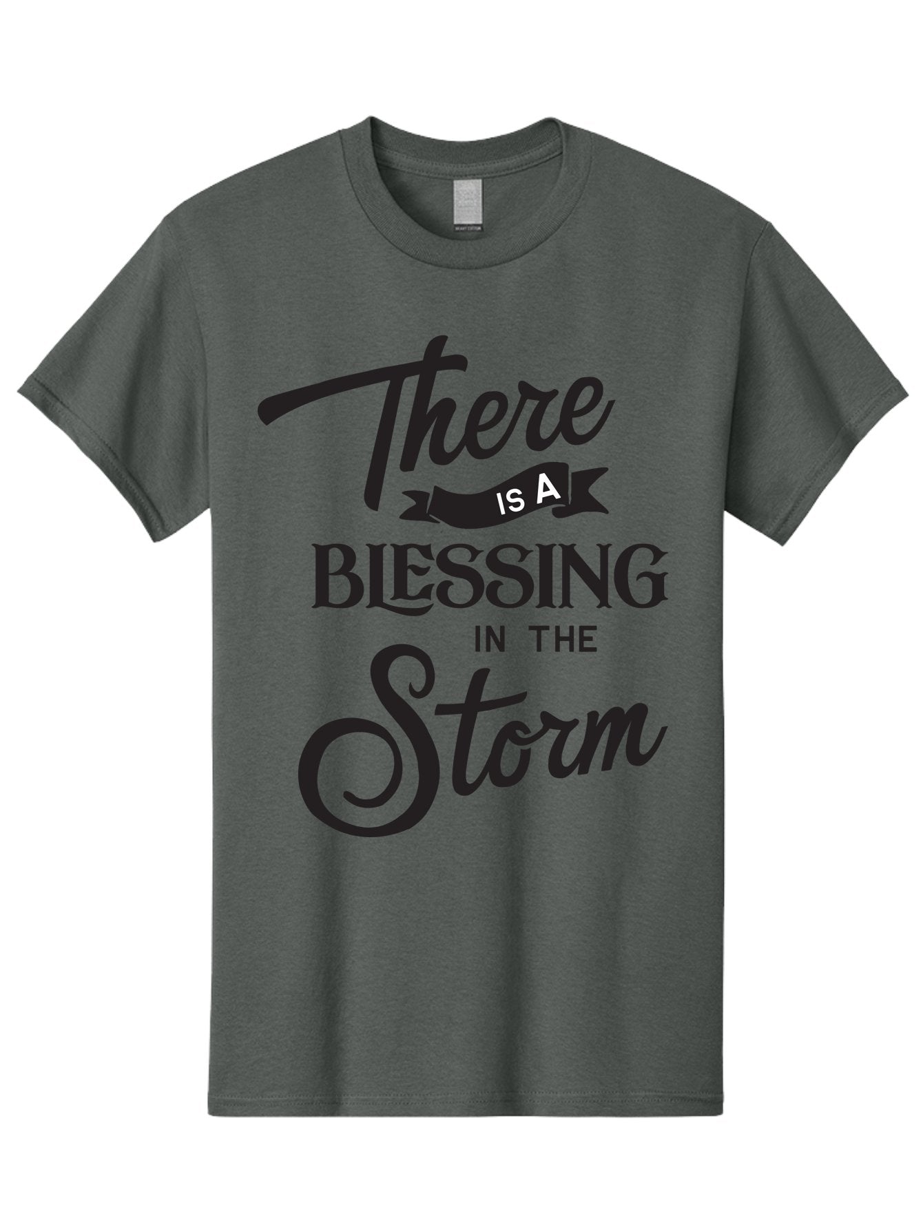 Blessing-In-The-Storm Men'S Graphic Tee, 100% Cotton, Comfortable Casual Summer Wear, Machine Washable, Inspirational Quote, Motivational Message, Blessing In The Storm, Uplifting Words, Positive Affirmation, Faith, Perseverance, Aac530 13