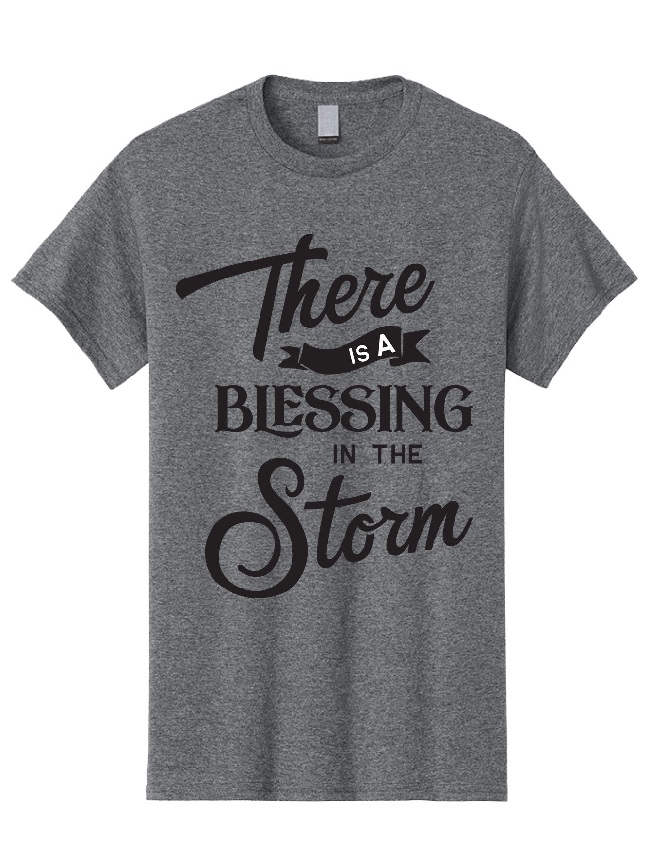 Blessing-In-The-Storm Men'S Graphic Tee, 100% Cotton, Comfortable Casual Summer Wear, Machine Washable, Inspirational Quote, Motivational Message, Blessing In The Storm, Uplifting Words, Positive Affirmation, Faith, Perseverance, Aac530 6