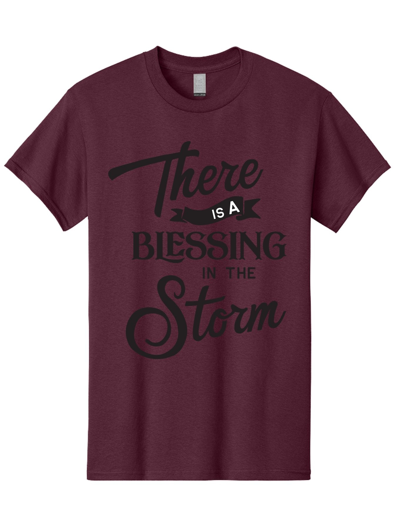 Blessing-In-The-Storm Men'S Graphic Tee, 100% Cotton, Comfortable Casual Summer Wear, Machine Washable, Inspirational Quote, Motivational Message, Blessing In The Storm, Uplifting Words, Positive Affirmation, Faith, Perseverance, Aac530 5