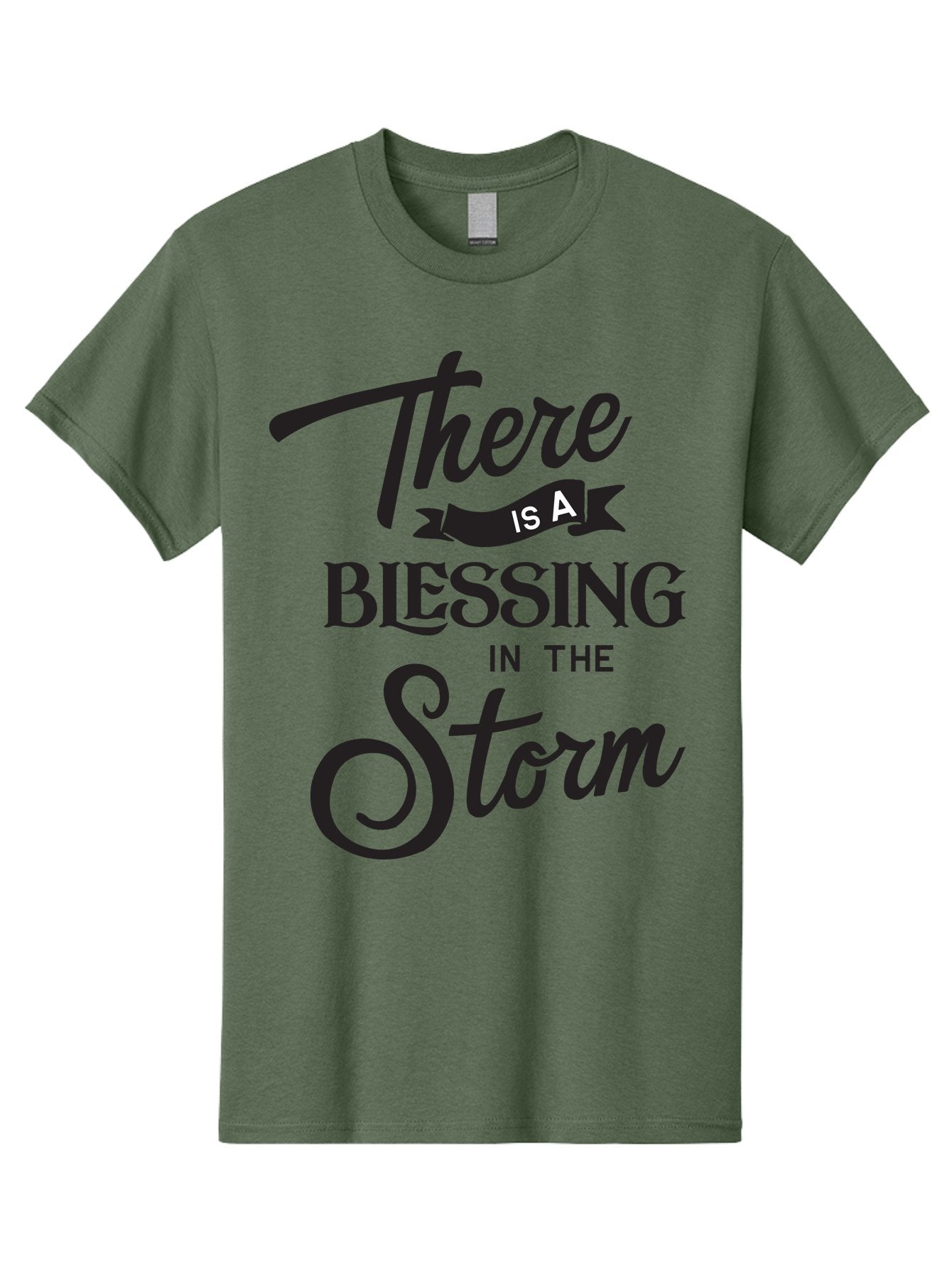 Blessing-In-The-Storm Men'S Graphic Tee, 100% Cotton, Comfortable Casual Summer Wear, Machine Washable, Inspirational Quote, Motivational Message, Blessing In The Storm, Uplifting Words, Positive Affirmation, Faith, Perseverance, Aac530 14