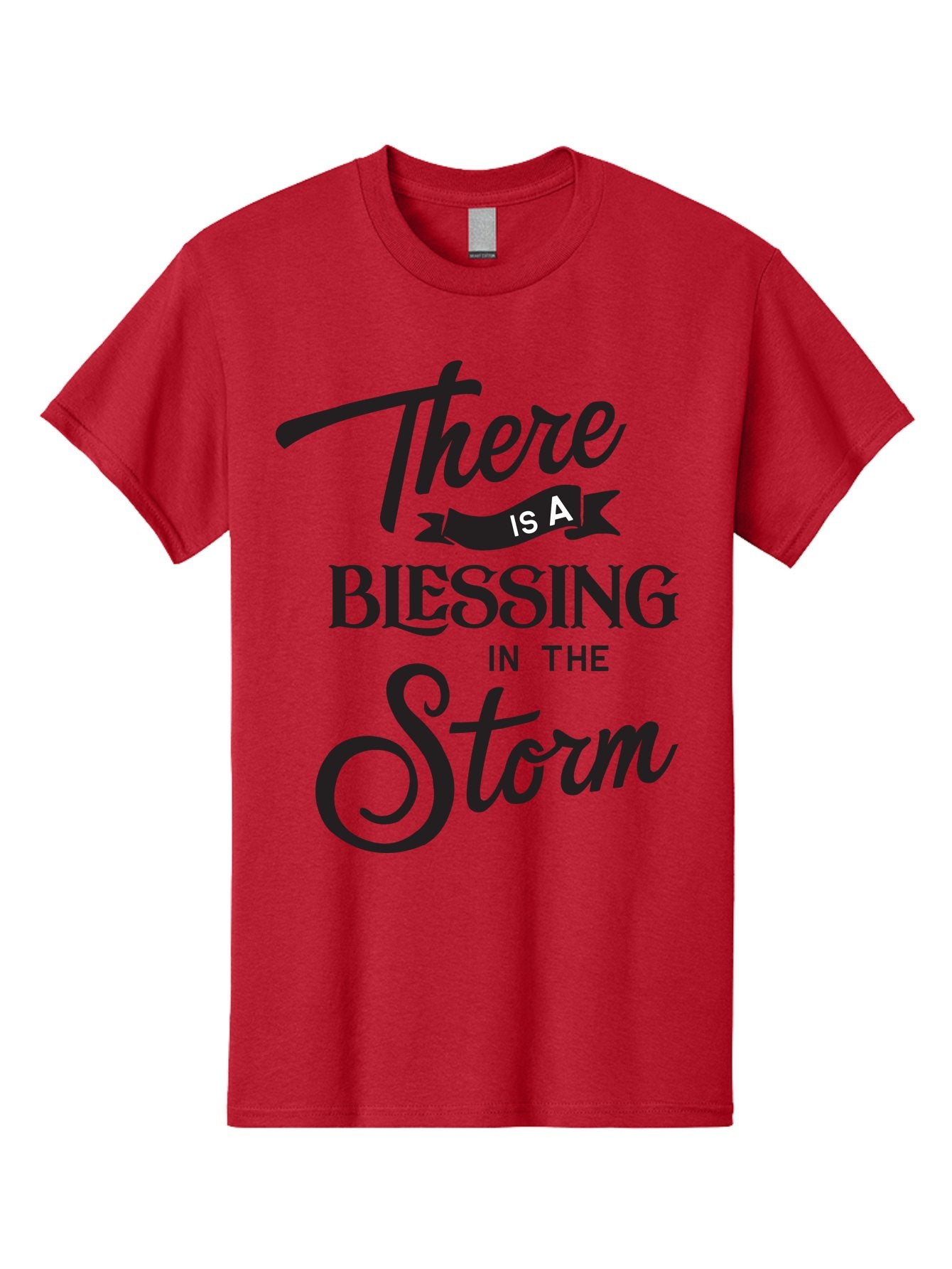 Blessing-In-The-Storm Men'S Graphic Tee, 100% Cotton, Comfortable Casual Summer Wear, Machine Washable, Inspirational Quote, Motivational Message, Blessing In The Storm, Uplifting Words, Positive Affirmation, Faith, Perseverance, Aac530 3