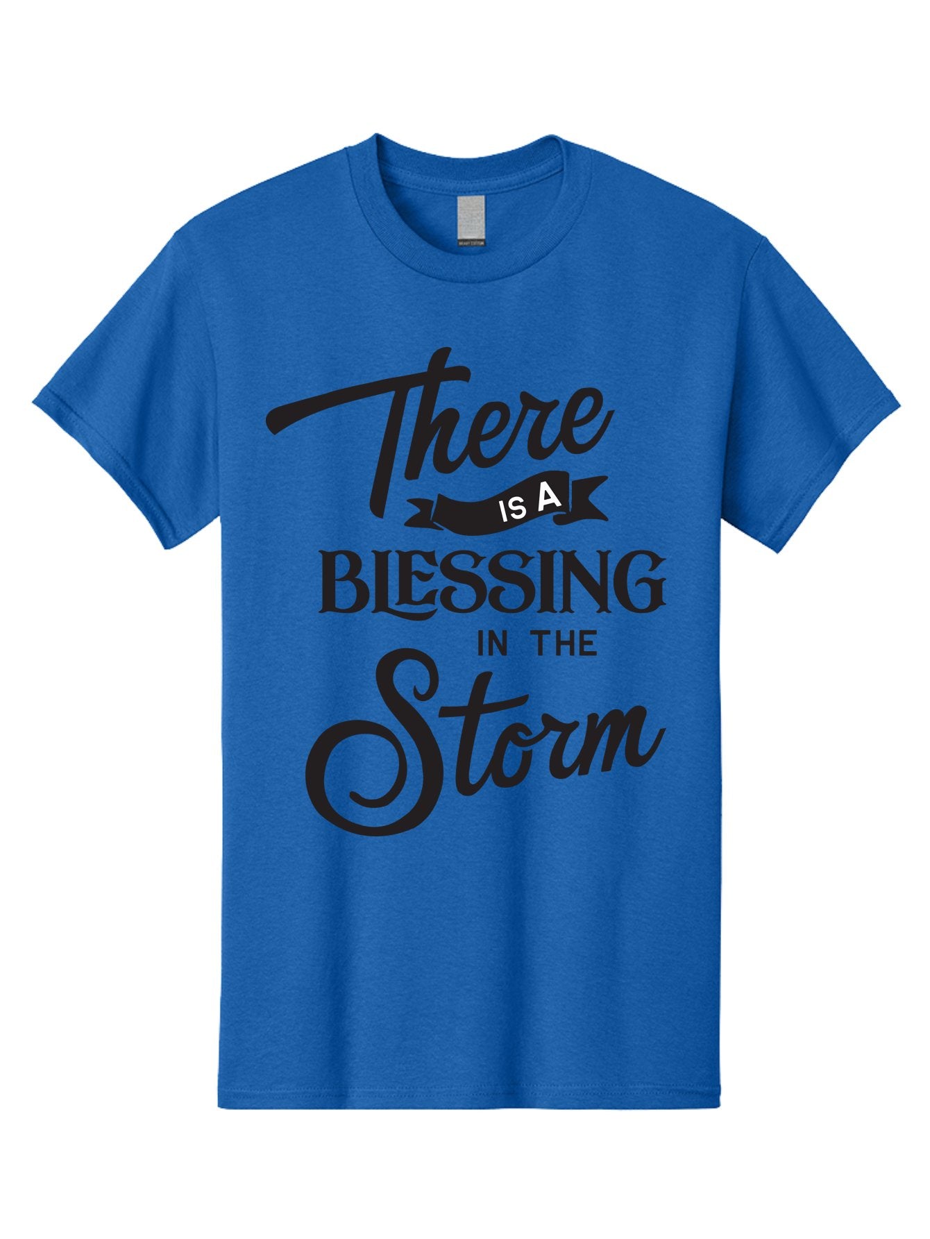 Blessing-In-The-Storm Men'S Graphic Tee, 100% Cotton, Comfortable Casual Summer Wear, Machine Washable, Inspirational Quote, Motivational Message, Blessing In The Storm, Uplifting Words, Positive Affirmation, Faith, Perseverance, Aac530 12
