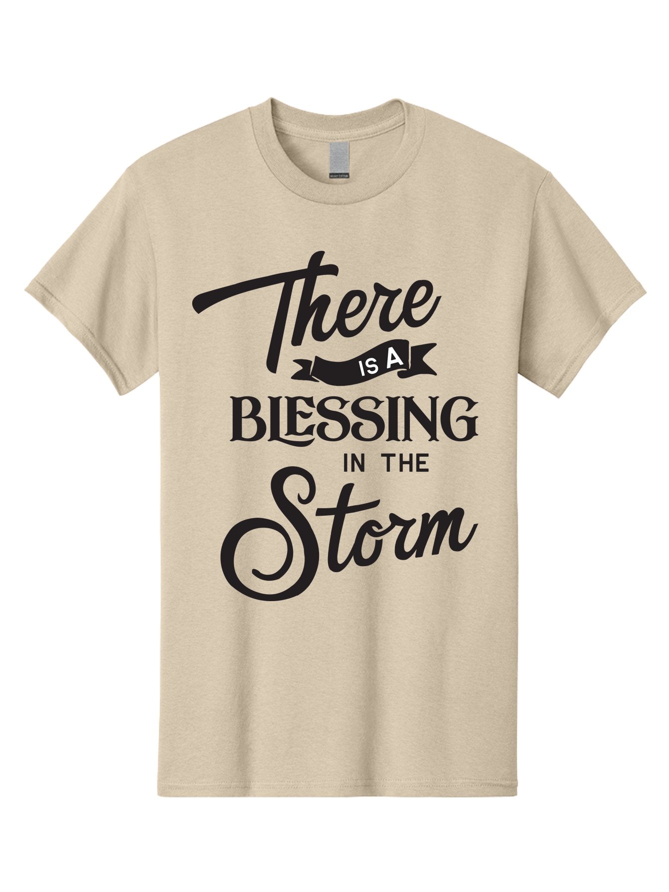 Blessing-In-The-Storm Men'S Graphic Tee, 100% Cotton, Comfortable Casual Summer Wear, Machine Washable, Inspirational Quote, Motivational Message, Blessing In The Storm, Uplifting Words, Positive Affirmation, Faith, Perseverance, Aac530 10