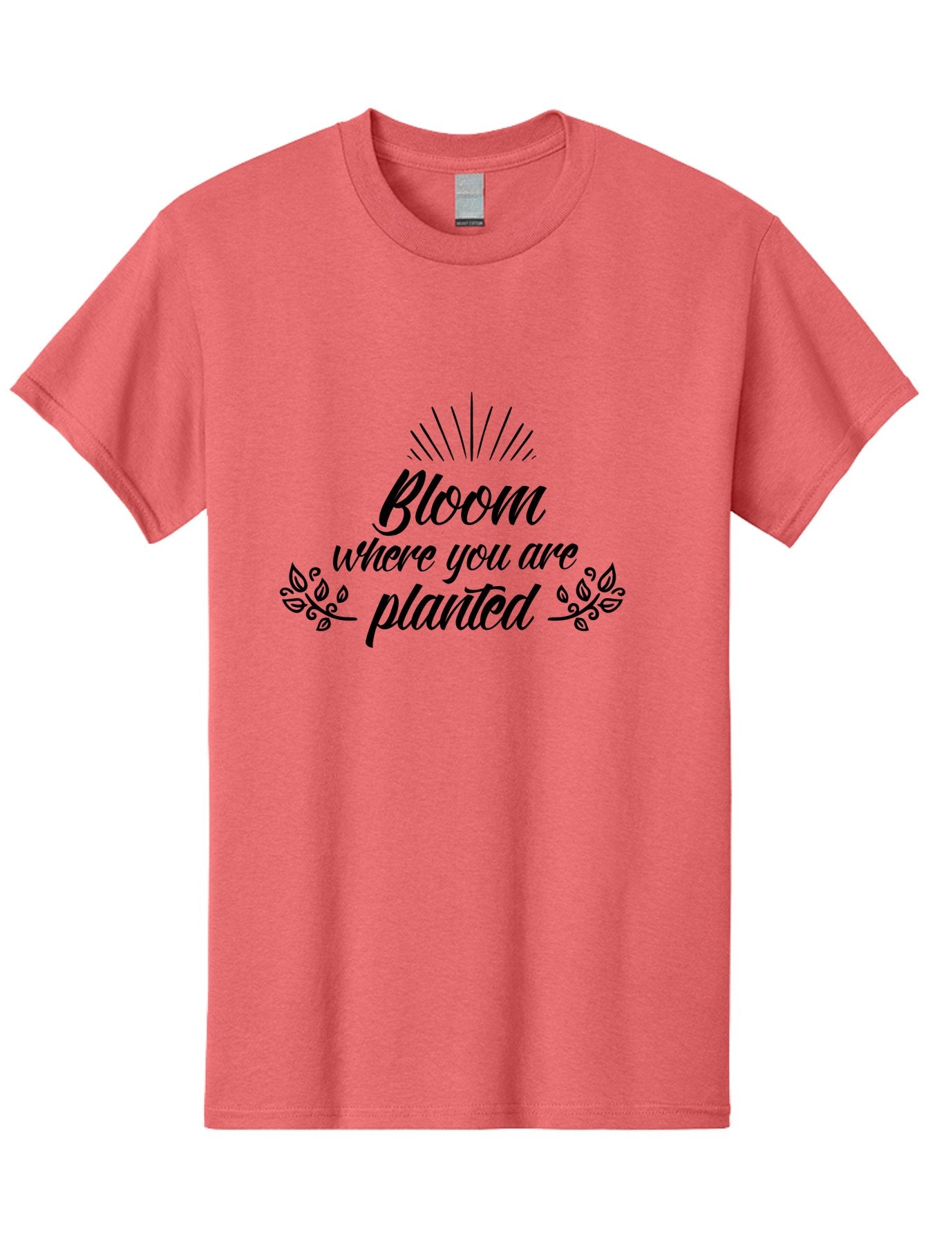 Bloom-Where-You-Are-Planted Men'S Graphic Tee, 100% Cotton, Comfortable Casual Summer Wear, Machine Washable, Inspirational Quote, Motivational Phrase, Blooming Flowers, Growth Mindset, Positive Vibes, Floral Design, Typography Art, Aac532 4