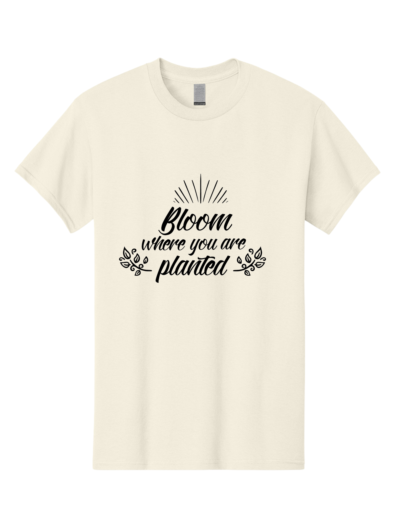 Bloom-Where-You-Are-Planted Men'S Graphic Tee, 100% Cotton, Comfortable Casual Summer Wear, Machine Washable, Inspirational Quote, Motivational Phrase, Blooming Flowers, Growth Mindset, Positive Vibes, Floral Design, Typography Art, Aac532 19