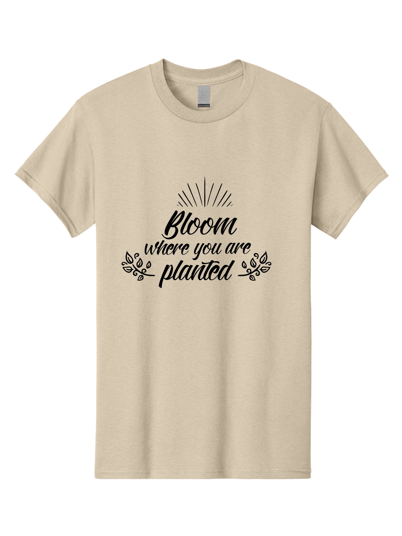 Bloom-Where-You-Are-Planted Men'S Graphic Tee, 100% Cotton, Comfortable Casual Summer Wear, Machine Washable, Inspirational Quote, Motivational Phrase, Blooming Flowers, Growth Mindset, Positive Vibes, Floral Design, Typography Art, Aac532 29