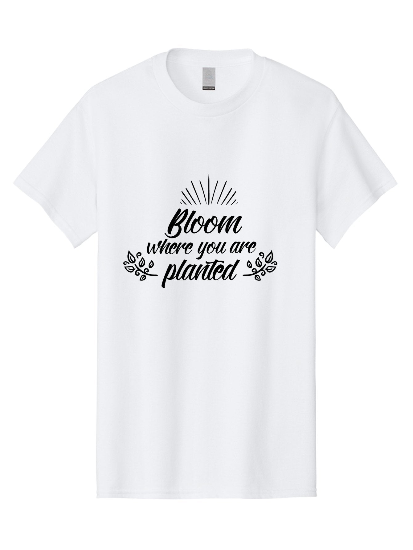Bloom-Where-You-Are-Planted Men'S Graphic Tee, 100% Cotton, Comfortable Casual Summer Wear, Machine Washable, Inspirational Quote, Motivational Phrase, Blooming Flowers, Growth Mindset, Positive Vibes, Floral Design, Typography Art, Aac532 6