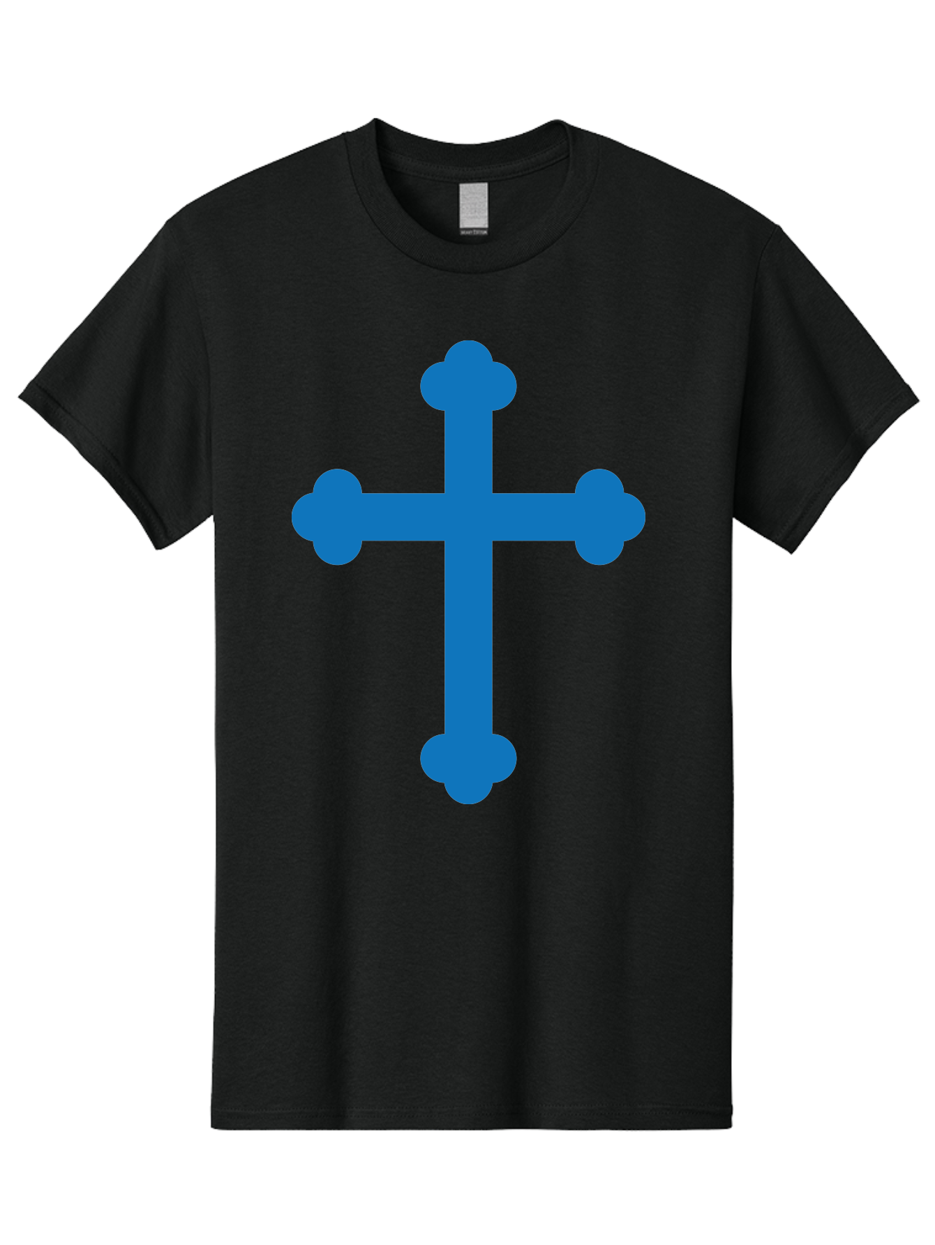 Blue-Cross Men'S Graphic Tee, 100% Cotton, Comfortable Casual Summer Wear, Machine Washable, Blue Cross, Heraldic Symbol, Christian Cross, Potent Cross, Symbolic Imagery, Faith Representation, Graphic Design Element, Symbolic Graphic Aac534 19