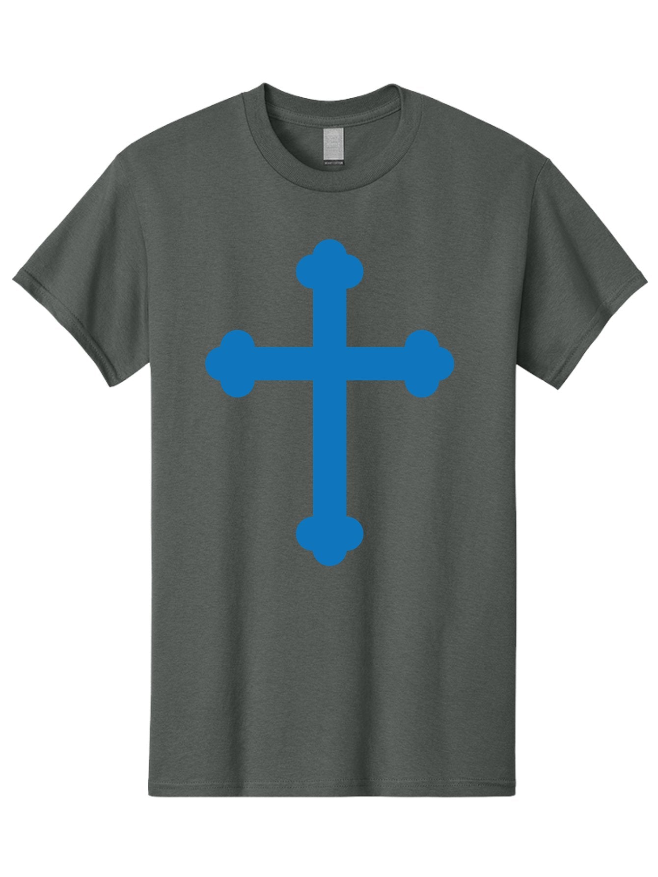 Blue-Cross Men'S Graphic Tee, 100% Cotton, Comfortable Casual Summer Wear, Machine Washable, Blue Cross, Heraldic Symbol, Christian Cross, Potent Cross, Symbolic Imagery, Faith Representation, Graphic Design Element, Symbolic Graphic Aac534 4