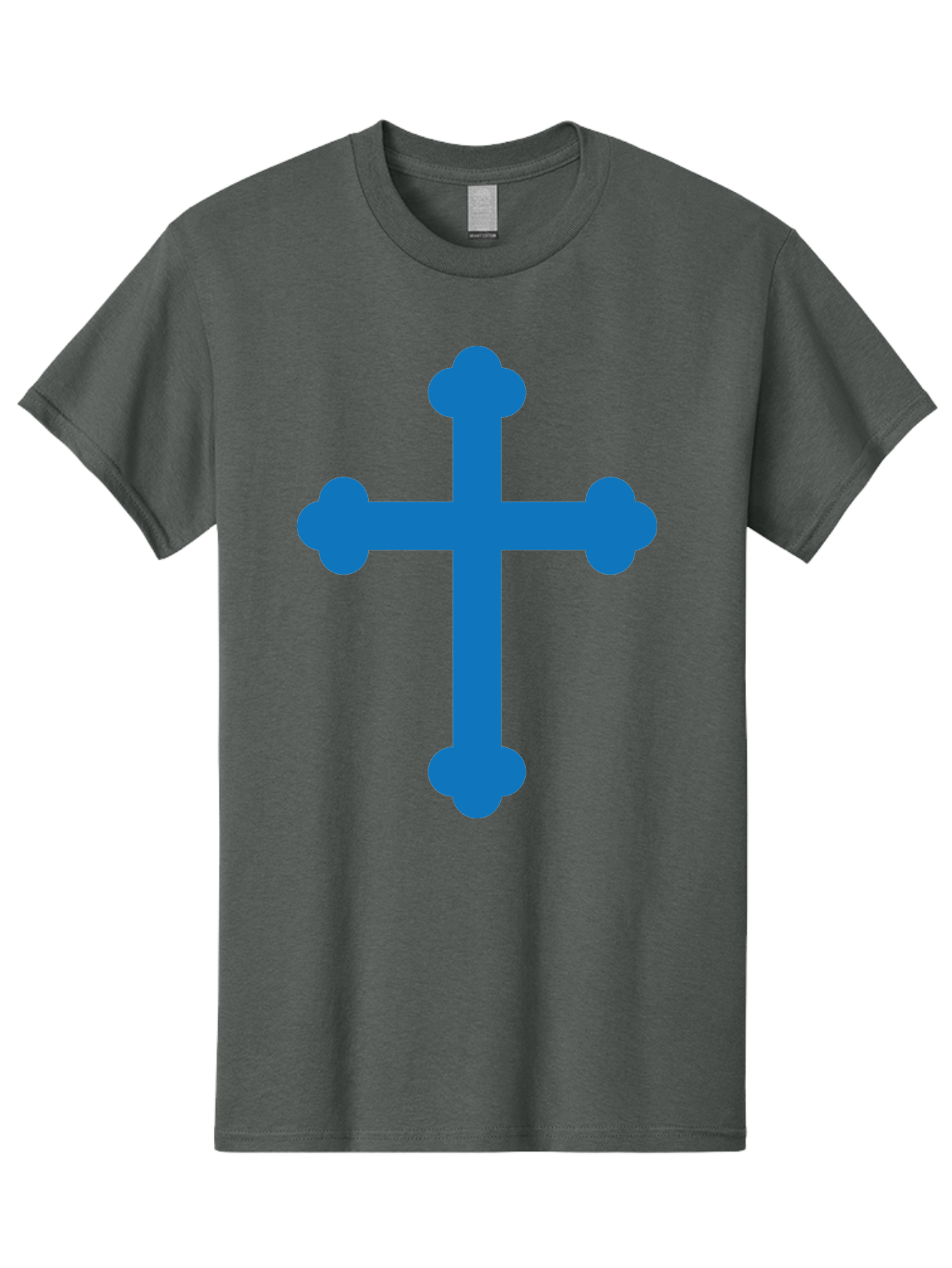 Blue-Cross Men'S Graphic Tee, 100% Cotton, Comfortable Casual Summer Wear, Machine Washable, Blue Cross, Heraldic Symbol, Christian Cross, Potent Cross, Symbolic Imagery, Faith Representation, Graphic Design Element, Symbolic Graphic Aac534 23
