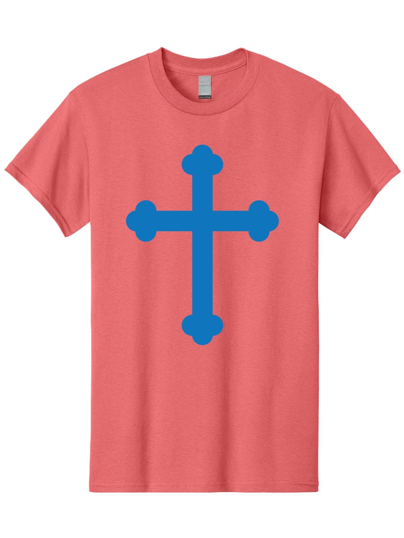 Blue-Cross Men'S Graphic Tee, 100% Cotton, Comfortable Casual Summer Wear, Machine Washable, Blue Cross, Heraldic Symbol, Christian Cross, Potent Cross, Symbolic Imagery, Faith Representation, Graphic Design Element, Symbolic Graphic Aac534 15