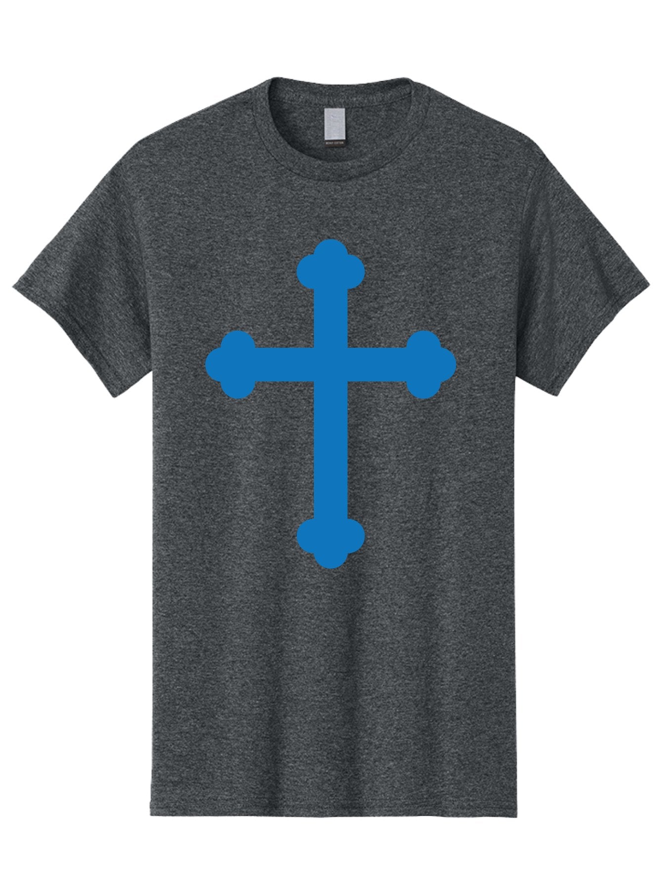 Blue-Cross Men'S Graphic Tee, 100% Cotton, Comfortable Casual Summer Wear, Machine Washable, Blue Cross, Heraldic Symbol, Christian Cross, Potent Cross, Symbolic Imagery, Faith Representation, Graphic Design Element, Symbolic Graphic Aac534 3