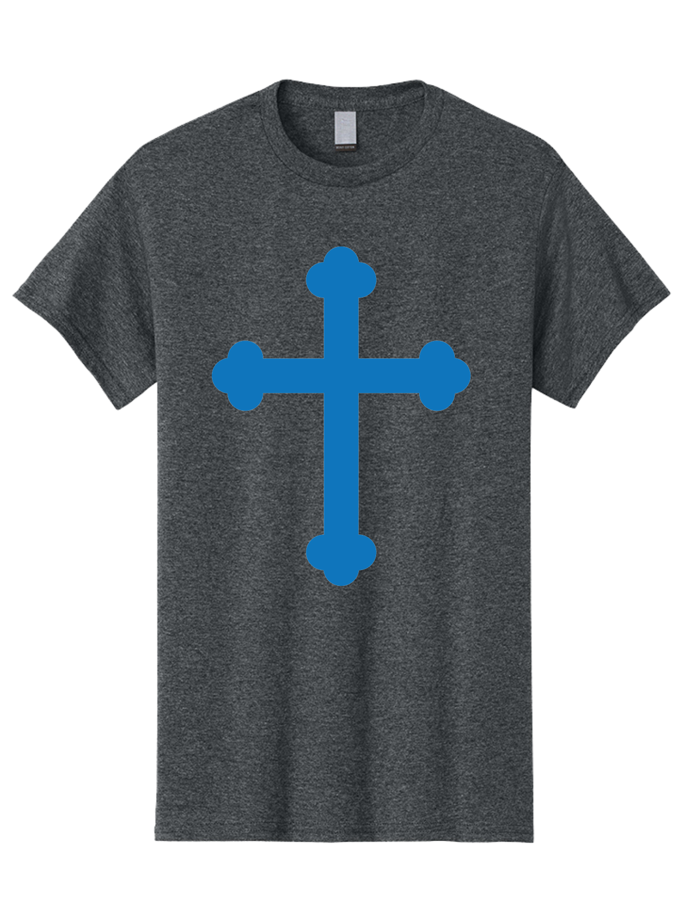 Blue-Cross Men'S Graphic Tee, 100% Cotton, Comfortable Casual Summer Wear, Machine Washable, Blue Cross, Heraldic Symbol, Christian Cross, Potent Cross, Symbolic Imagery, Faith Representation, Graphic Design Element, Symbolic Graphic Aac534 17