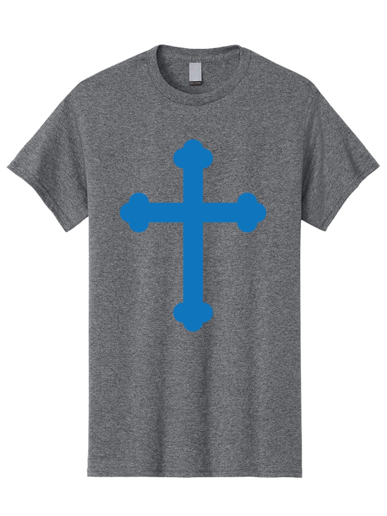 Blue-Cross Men'S Graphic Tee, 100% Cotton, Comfortable Casual Summer Wear, Machine Washable, Blue Cross, Heraldic Symbol, Christian Cross, Potent Cross, Symbolic Imagery, Faith Representation, Graphic Design Element, Symbolic Graphic Aac534 6