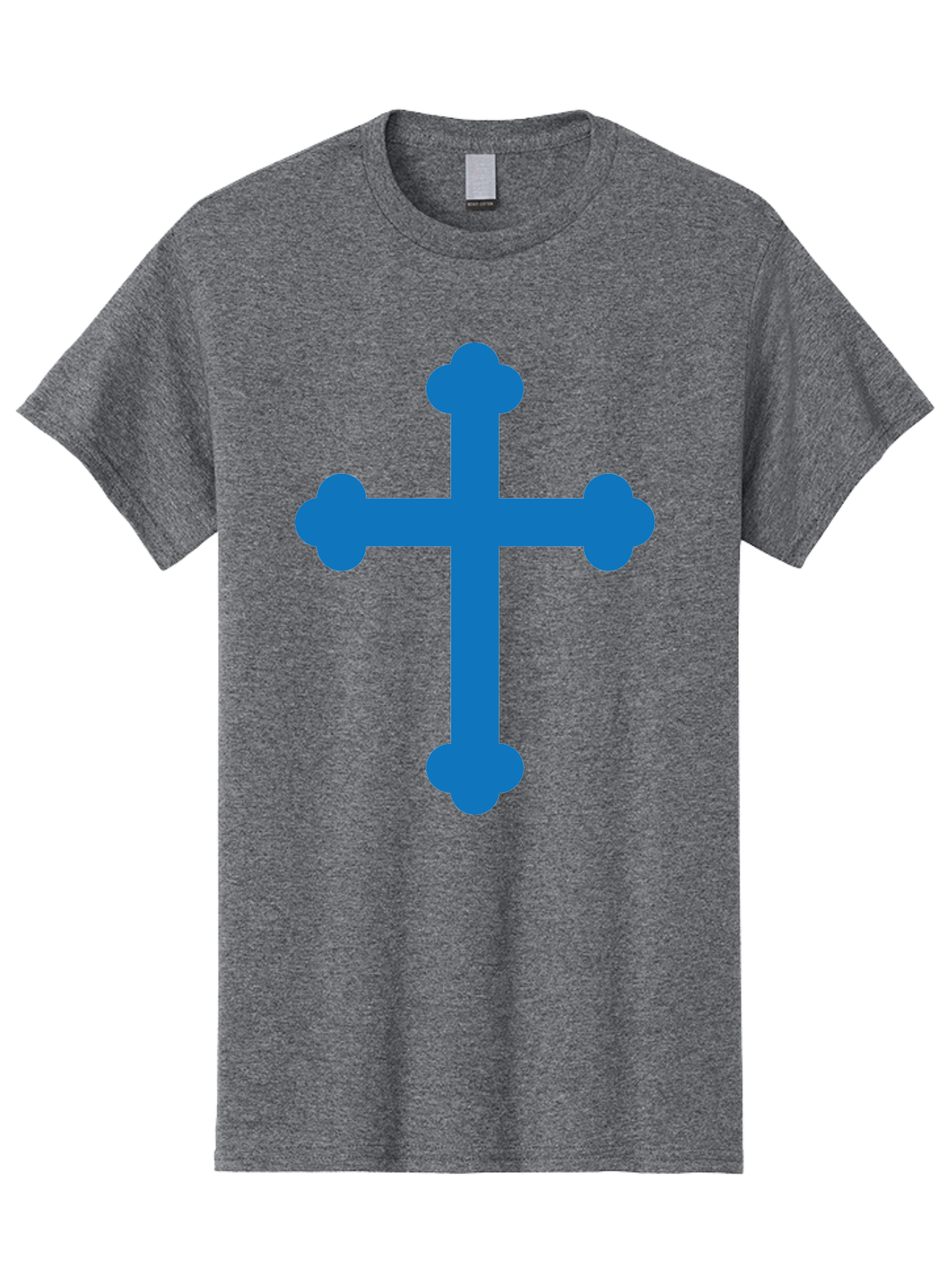 Blue-Cross Men'S Graphic Tee, 100% Cotton, Comfortable Casual Summer Wear, Machine Washable, Blue Cross, Heraldic Symbol, Christian Cross, Potent Cross, Symbolic Imagery, Faith Representation, Graphic Design Element, Symbolic Graphic Aac534 13