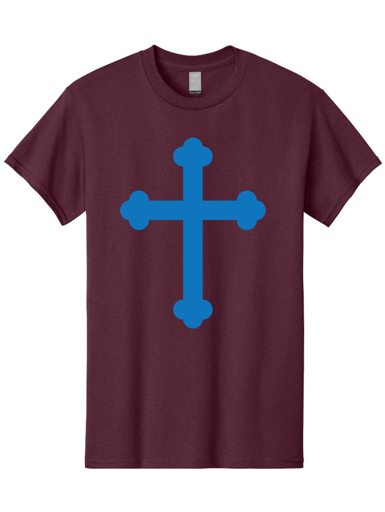 Blue-Cross Men'S Graphic Tee, 100% Cotton, Comfortable Casual Summer Wear, Machine Washable, Blue Cross, Heraldic Symbol, Christian Cross, Potent Cross, Symbolic Imagery, Faith Representation, Graphic Design Element, Symbolic Graphic Aac534 14