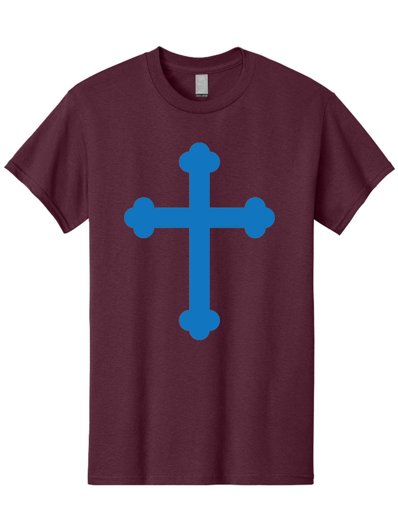 Blue-Cross Men'S Graphic Tee, 100% Cotton, Comfortable Casual Summer Wear, Machine Washable, Blue Cross, Heraldic Symbol, Christian Cross, Potent Cross, Symbolic Imagery, Faith Representation, Graphic Design Element, Symbolic Graphic Aac534 3