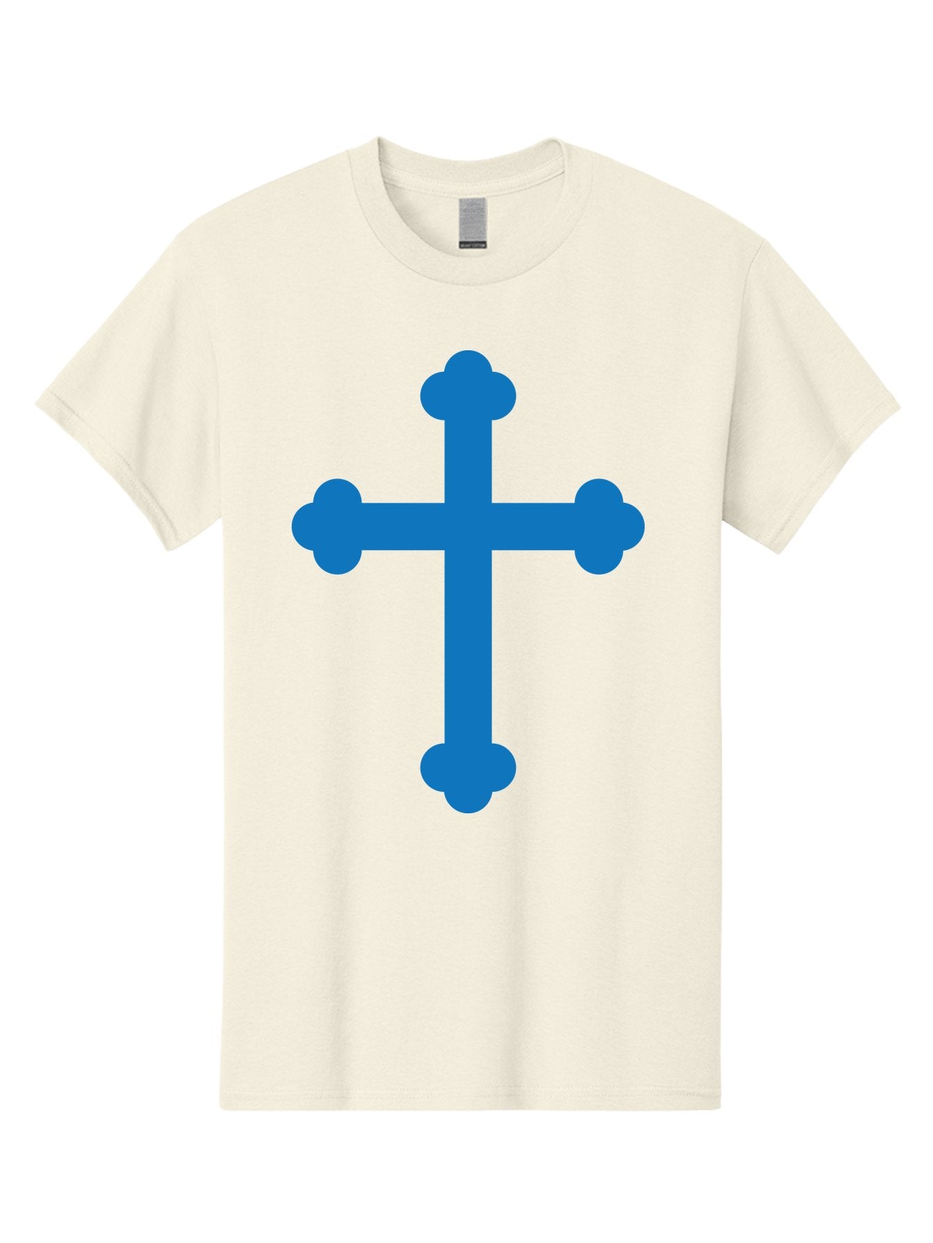 Blue-Cross Men'S Graphic Tee, 100% Cotton, Comfortable Casual Summer Wear, Machine Washable, Blue Cross, Heraldic Symbol, Christian Cross, Potent Cross, Symbolic Imagery, Faith Representation, Graphic Design Element, Symbolic Graphic Aac534 9