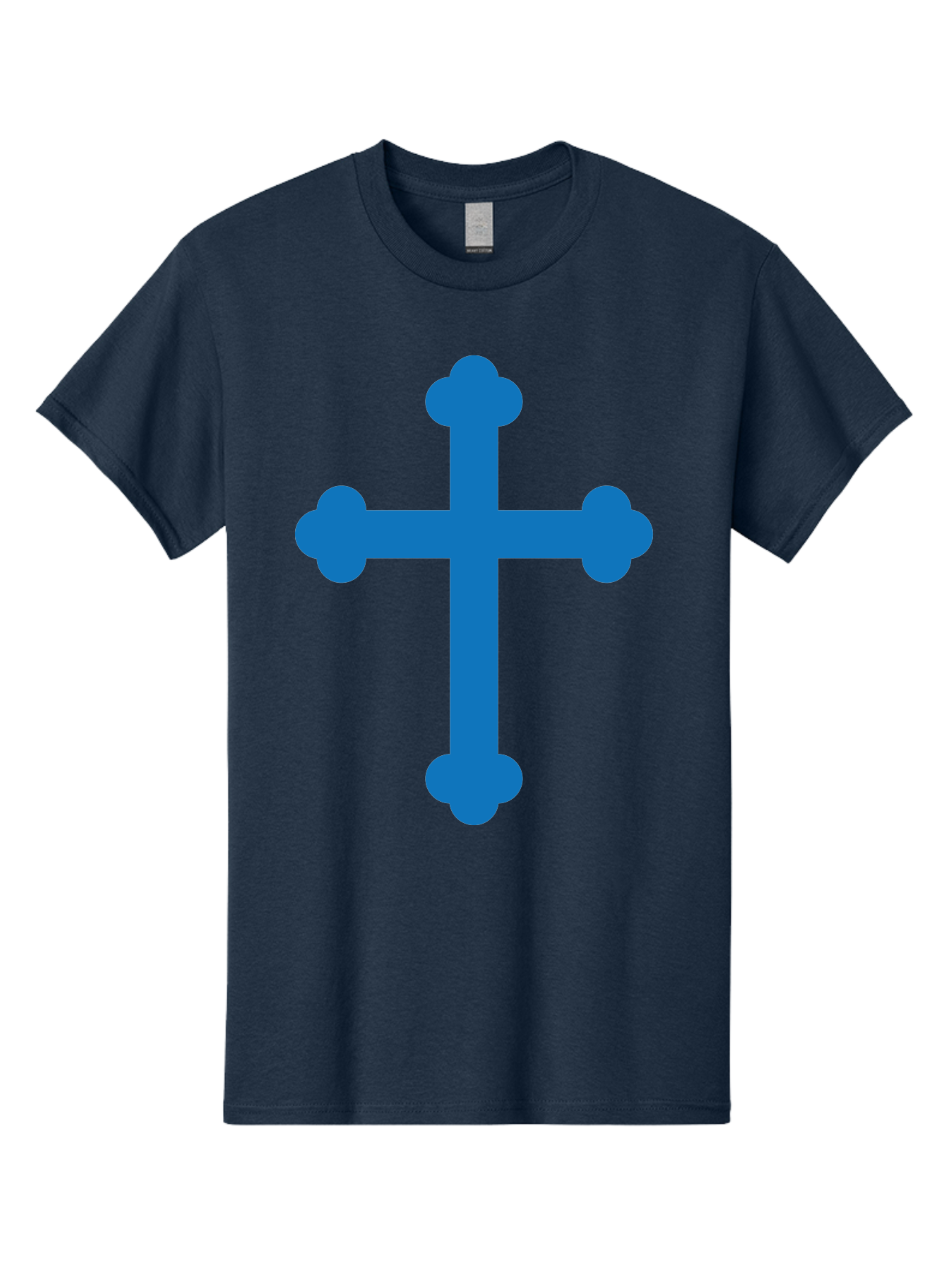 Blue-Cross Men'S Graphic Tee, 100% Cotton, Comfortable Casual Summer Wear, Machine Washable, Blue Cross, Heraldic Symbol, Christian Cross, Potent Cross, Symbolic Imagery, Faith Representation, Graphic Design Element, Symbolic Graphic Aac534 27