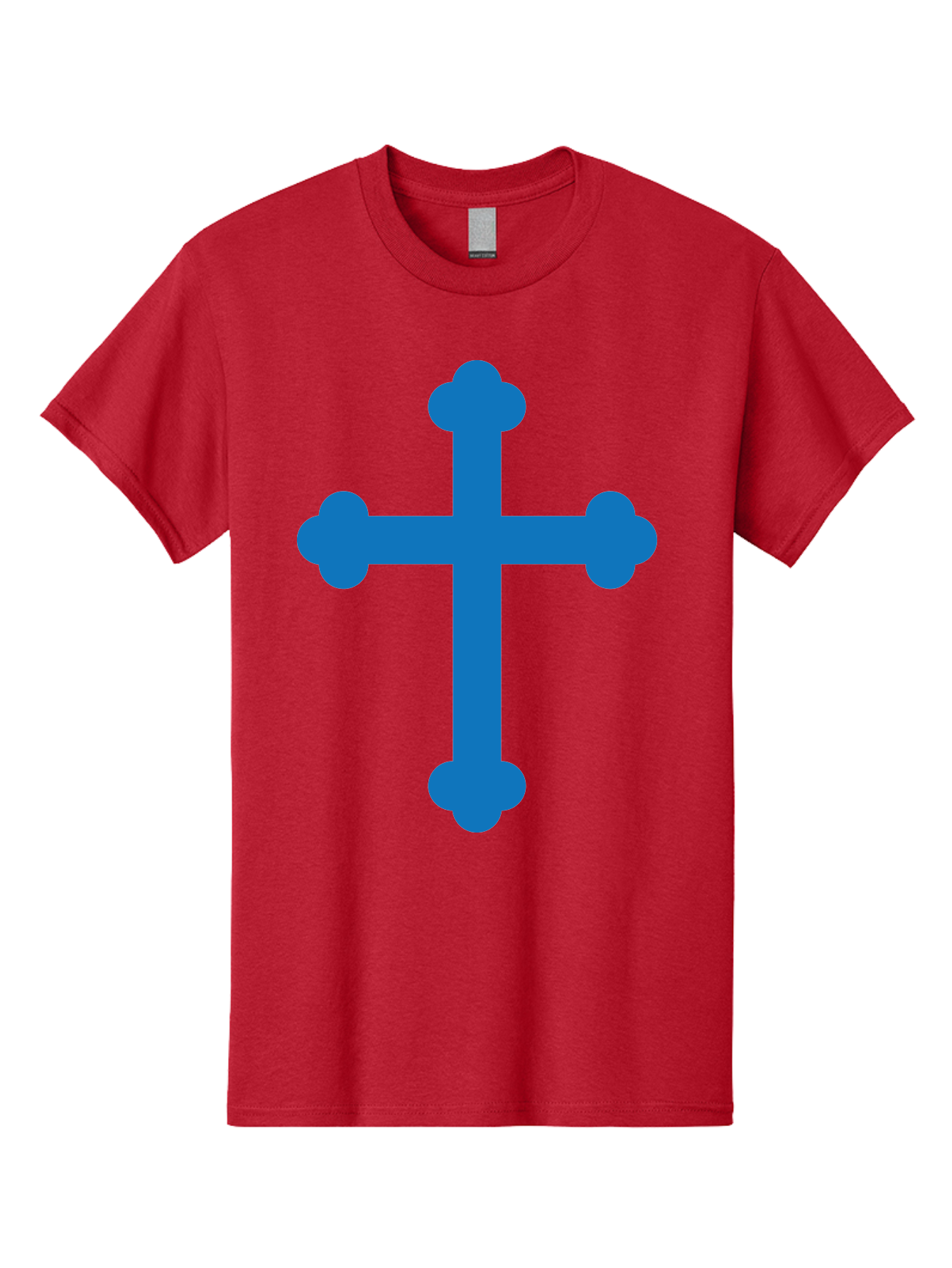 Blue-Cross Men'S Graphic Tee, 100% Cotton, Comfortable Casual Summer Wear, Machine Washable, Blue Cross, Heraldic Symbol, Christian Cross, Potent Cross, Symbolic Imagery, Faith Representation, Graphic Design Element, Symbolic Graphic Aac534 15
