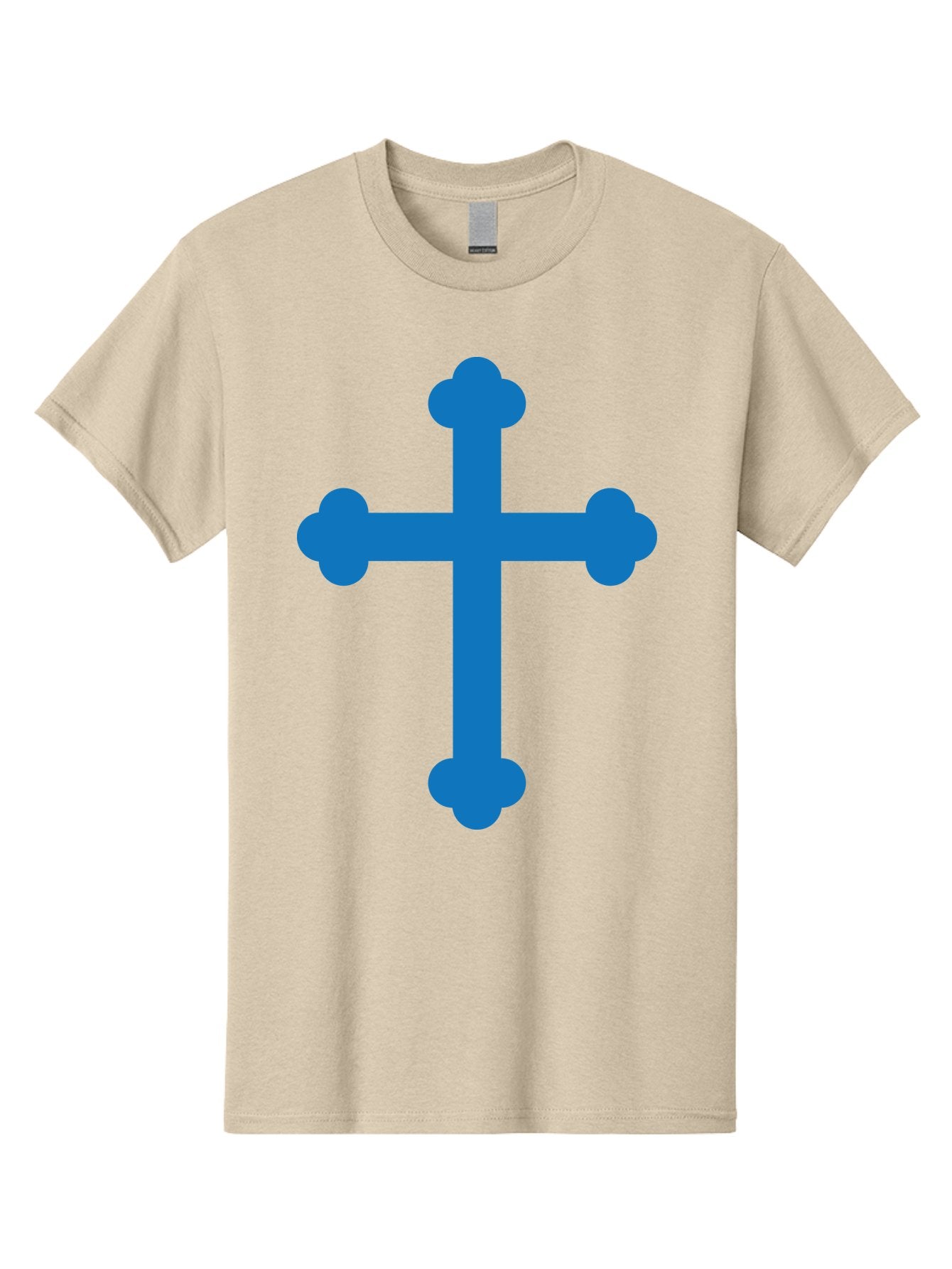 Blue-Cross Men'S Graphic Tee, 100% Cotton, Comfortable Casual Summer Wear, Machine Washable, Blue Cross, Heraldic Symbol, Christian Cross, Potent Cross, Symbolic Imagery, Faith Representation, Graphic Design Element, Symbolic Graphic Aac534 11