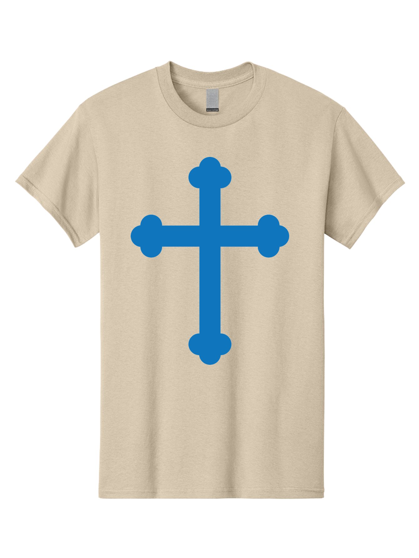 Blue-Cross Men'S Graphic Tee, 100% Cotton, Comfortable Casual Summer Wear, Machine Washable, Blue Cross, Heraldic Symbol, Christian Cross, Potent Cross, Symbolic Imagery, Faith Representation, Graphic Design Element, Symbolic Graphic Aac534 7
