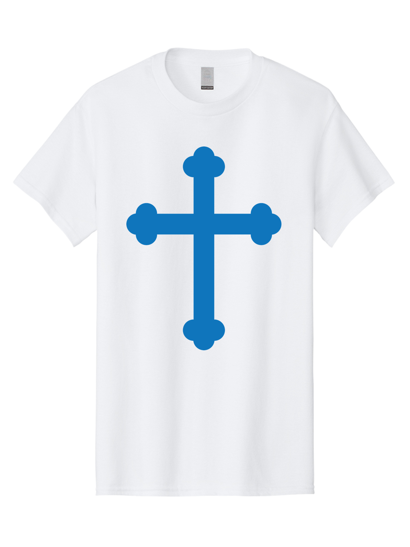 Blue-Cross Men'S Graphic Tee, 100% Cotton, Comfortable Casual Summer Wear, Machine Washable, Blue Cross, Heraldic Symbol, Christian Cross, Potent Cross, Symbolic Imagery, Faith Representation, Graphic Design Element, Symbolic Graphic Aac534 21