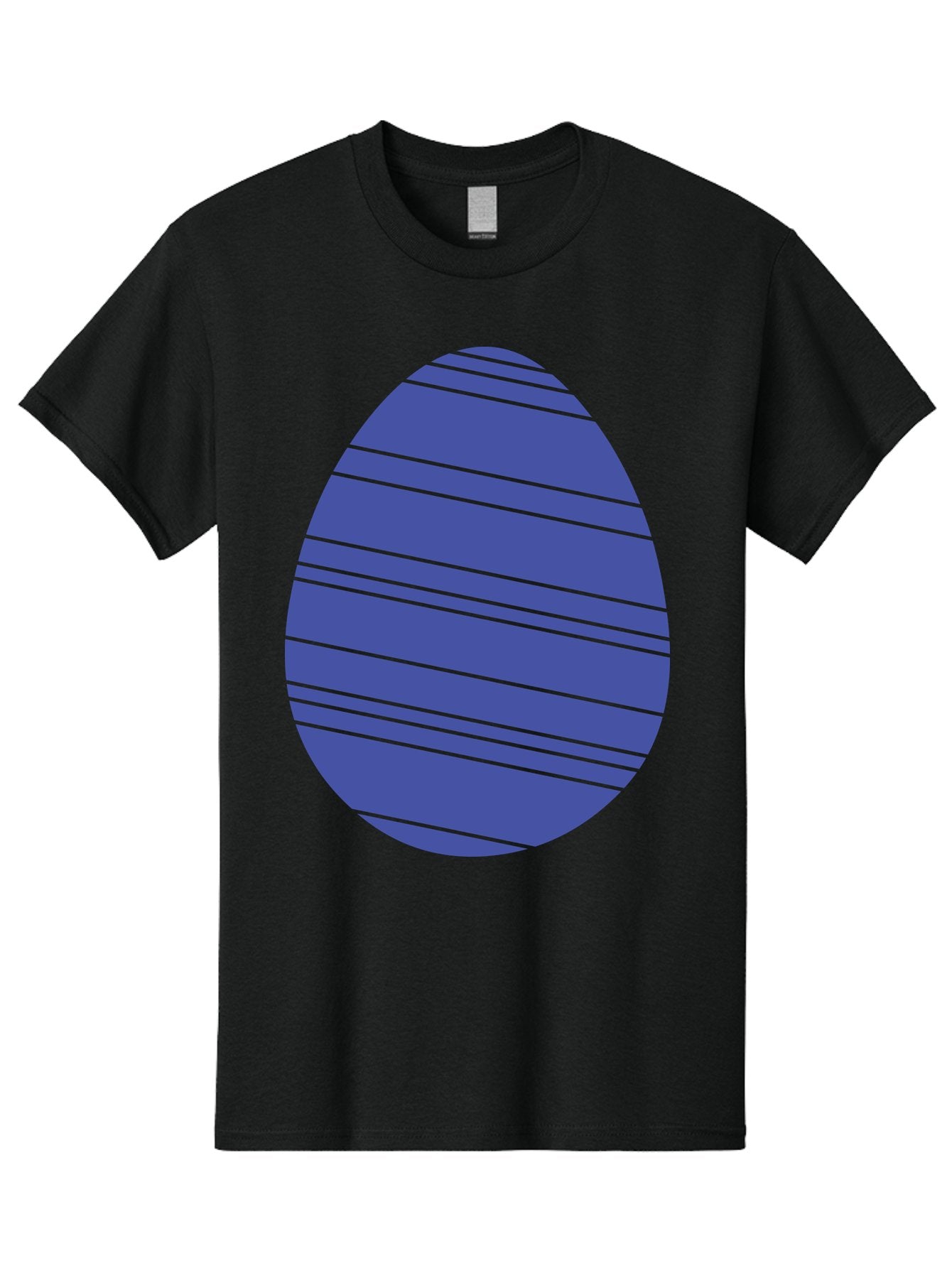 Blue-Easter-Egg Men'S Graphic Tee, 100% Cotton, Comfortable Casual Summer Wear, Machine Washable, Blue Oval Shape, Diagonal Stripes, Striped Pattern, Graphic Design, Abstract Art, Vibrant Colors, Modern Illustration Aac535 8