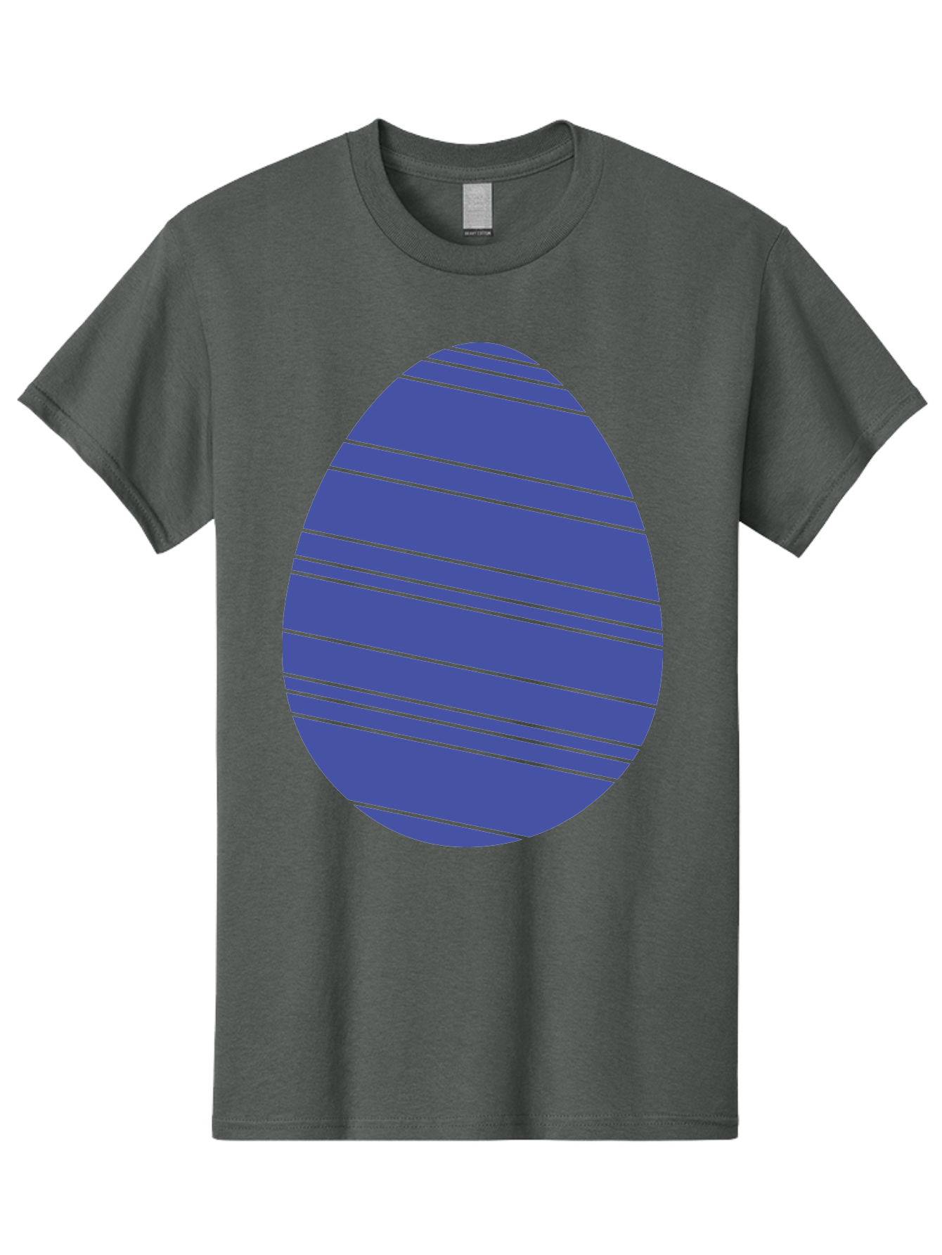 Blue-Easter-Egg Men'S Graphic Tee, 100% Cotton, Comfortable Casual Summer Wear, Machine Washable, Blue Oval Shape, Diagonal Stripes, Striped Pattern, Graphic Design, Abstract Art, Vibrant Colors, Modern Illustration Aac535 27