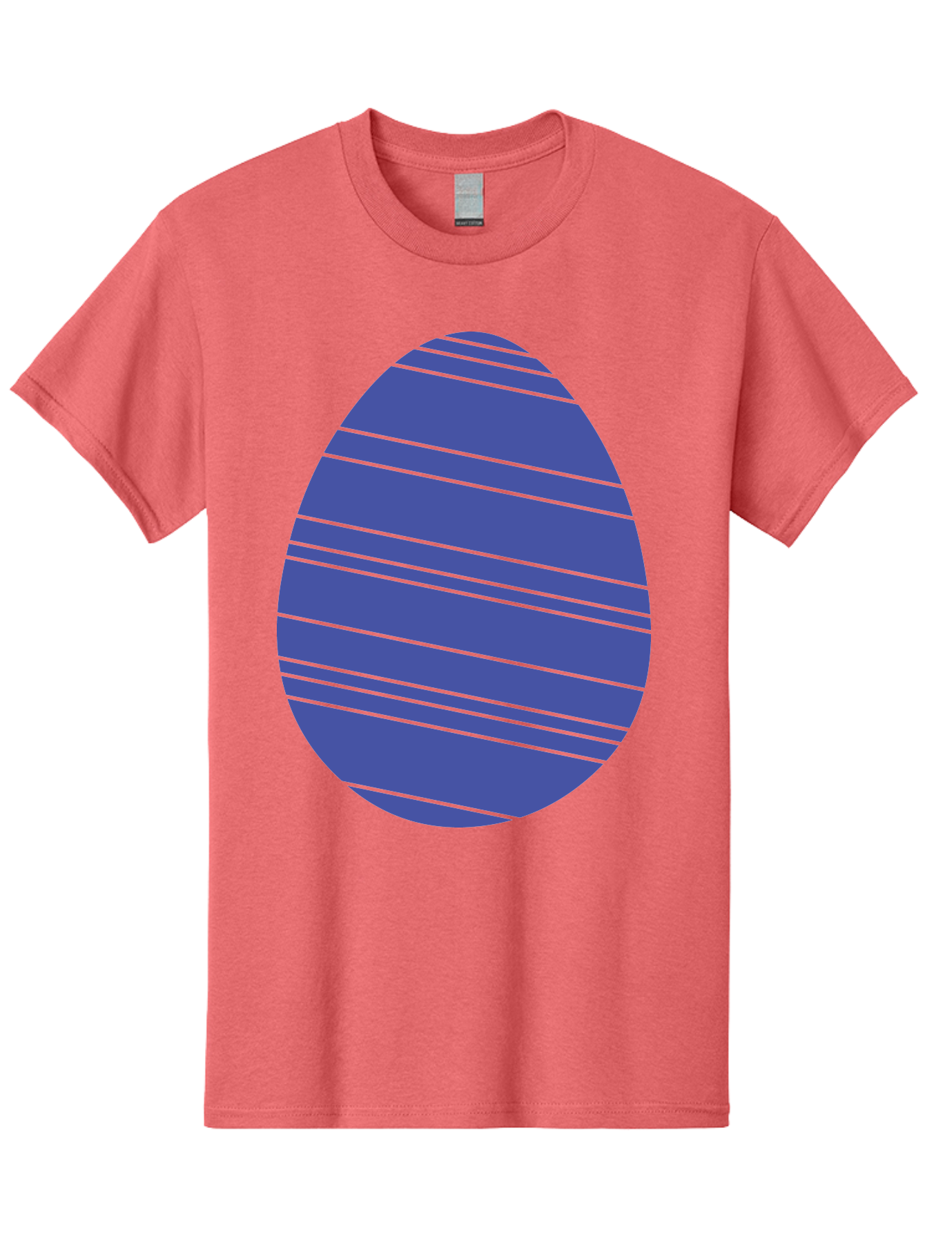 Blue-Easter-Egg Men'S Graphic Tee, 100% Cotton, Comfortable Casual Summer Wear, Machine Washable, Blue Oval Shape, Diagonal Stripes, Striped Pattern, Graphic Design, Abstract Art, Vibrant Colors, Modern Illustration Aac535 19