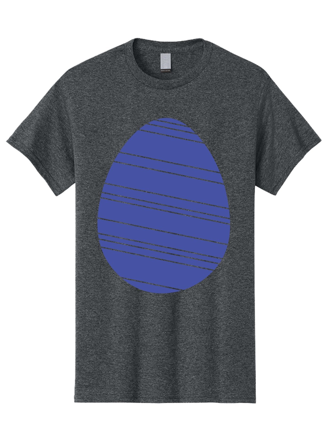 Blue-Easter-Egg Men'S Graphic Tee, 100% Cotton, Comfortable Casual Summer Wear, Machine Washable, Blue Oval Shape, Diagonal Stripes, Striped Pattern, Graphic Design, Abstract Art, Vibrant Colors, Modern Illustration Aac535 5