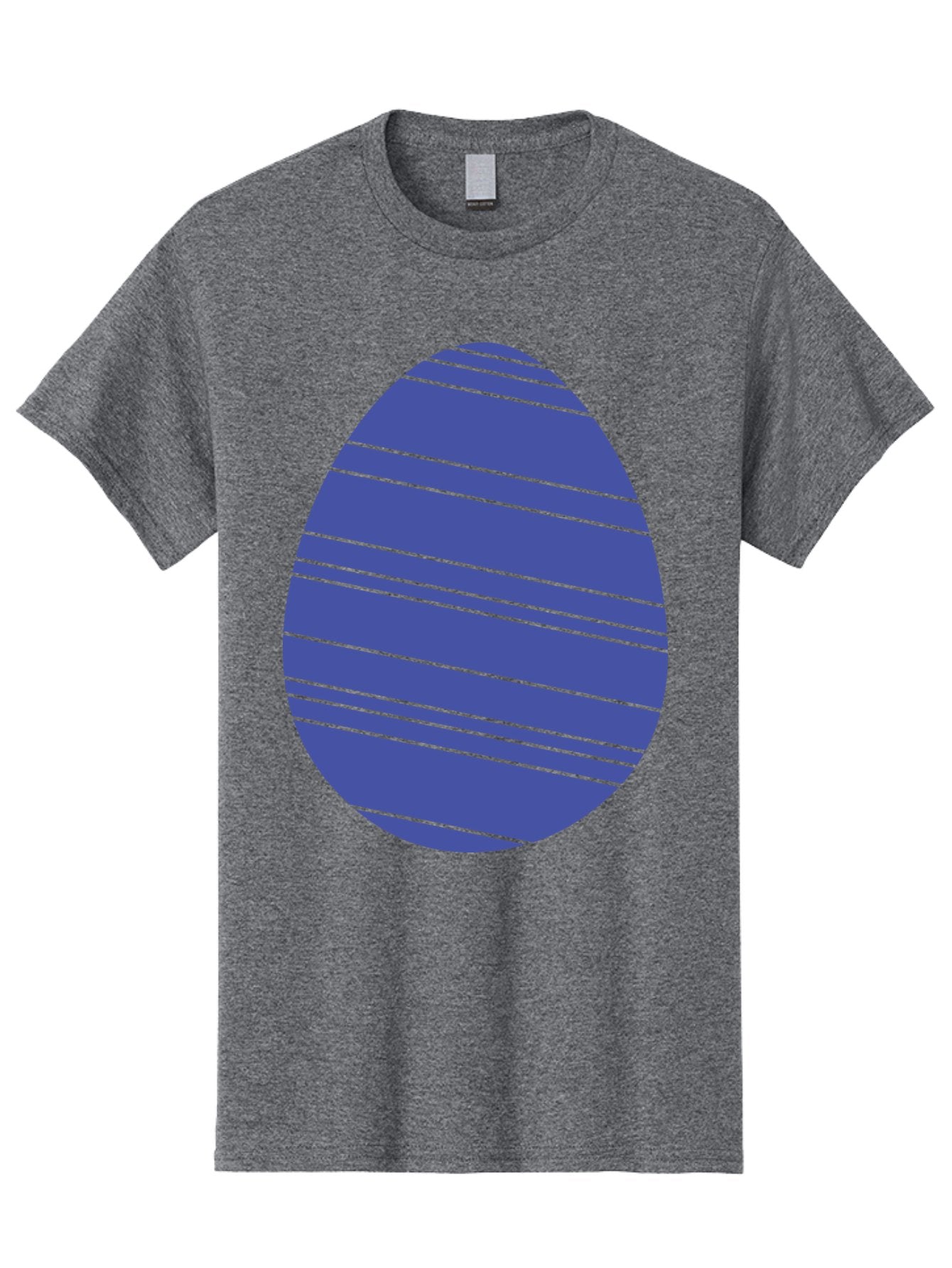Blue-Easter-Egg Men'S Graphic Tee, 100% Cotton, Comfortable Casual Summer Wear, Machine Washable, Blue Oval Shape, Diagonal Stripes, Striped Pattern, Graphic Design, Abstract Art, Vibrant Colors, Modern Illustration Aac535 6