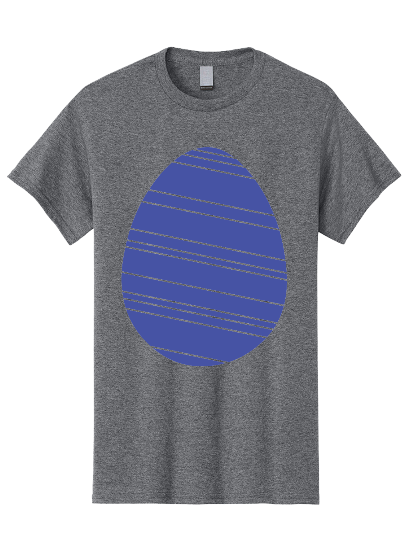 Blue-Easter-Egg Men'S Graphic Tee, 100% Cotton, Comfortable Casual Summer Wear, Machine Washable, Blue Oval Shape, Diagonal Stripes, Striped Pattern, Graphic Design, Abstract Art, Vibrant Colors, Modern Illustration Aac535 13