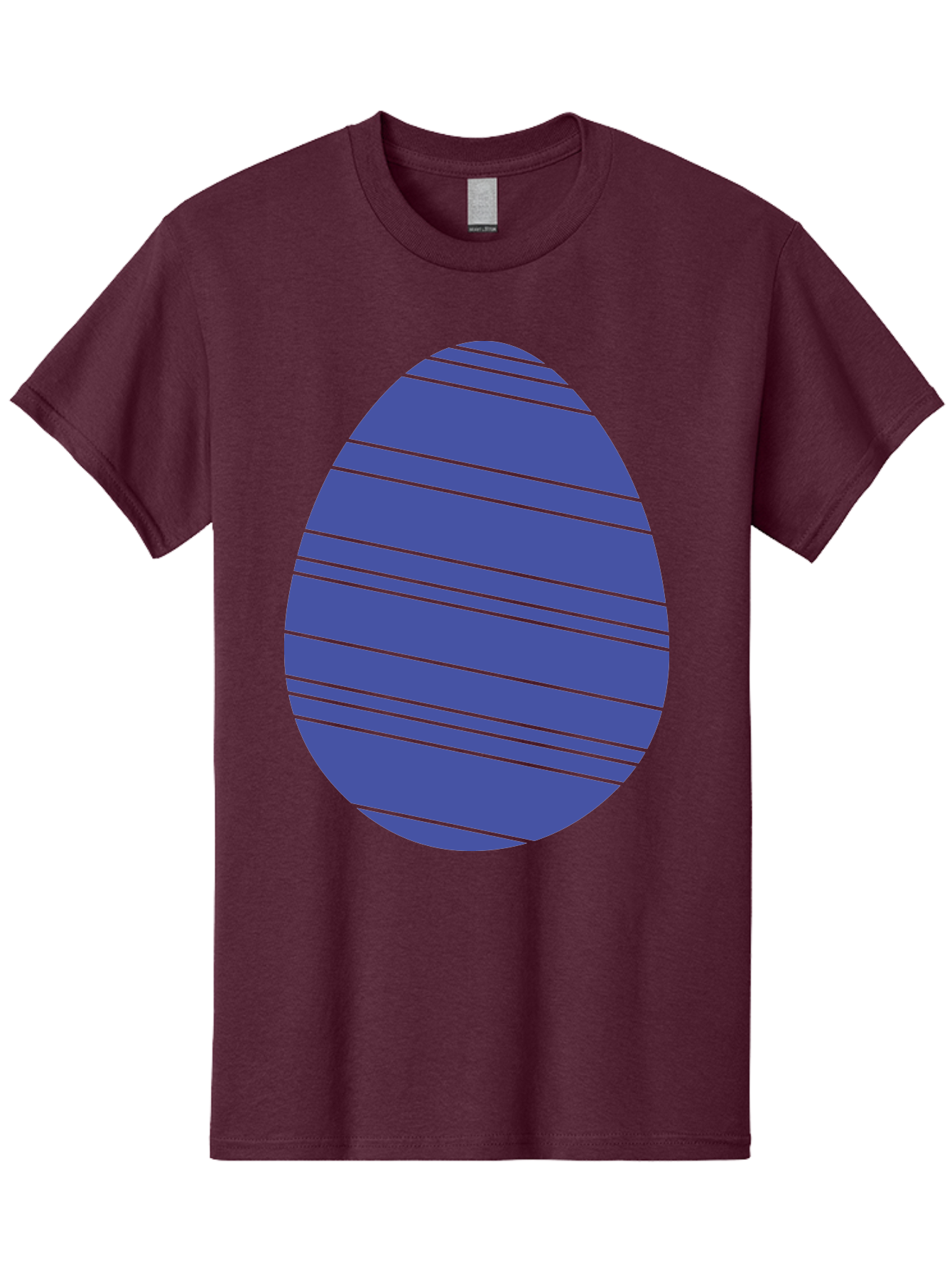 Blue-Easter-Egg Men'S Graphic Tee, 100% Cotton, Comfortable Casual Summer Wear, Machine Washable, Blue Oval Shape, Diagonal Stripes, Striped Pattern, Graphic Design, Abstract Art, Vibrant Colors, Modern Illustration Aac535 17