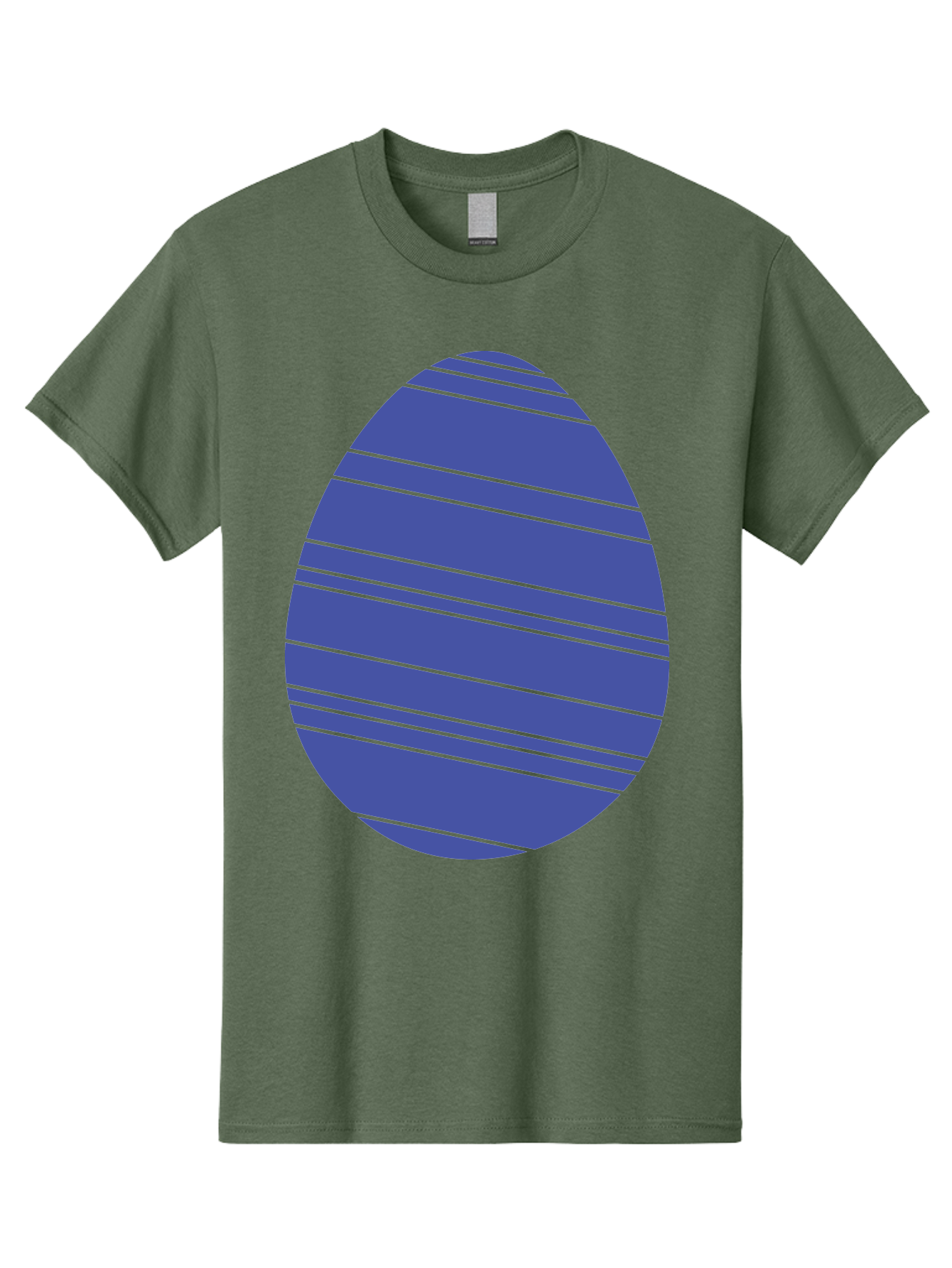 Blue-Easter-Egg Men'S Graphic Tee, 100% Cotton, Comfortable Casual Summer Wear, Machine Washable, Blue Oval Shape, Diagonal Stripes, Striped Pattern, Graphic Design, Abstract Art, Vibrant Colors, Modern Illustration Aac535 7