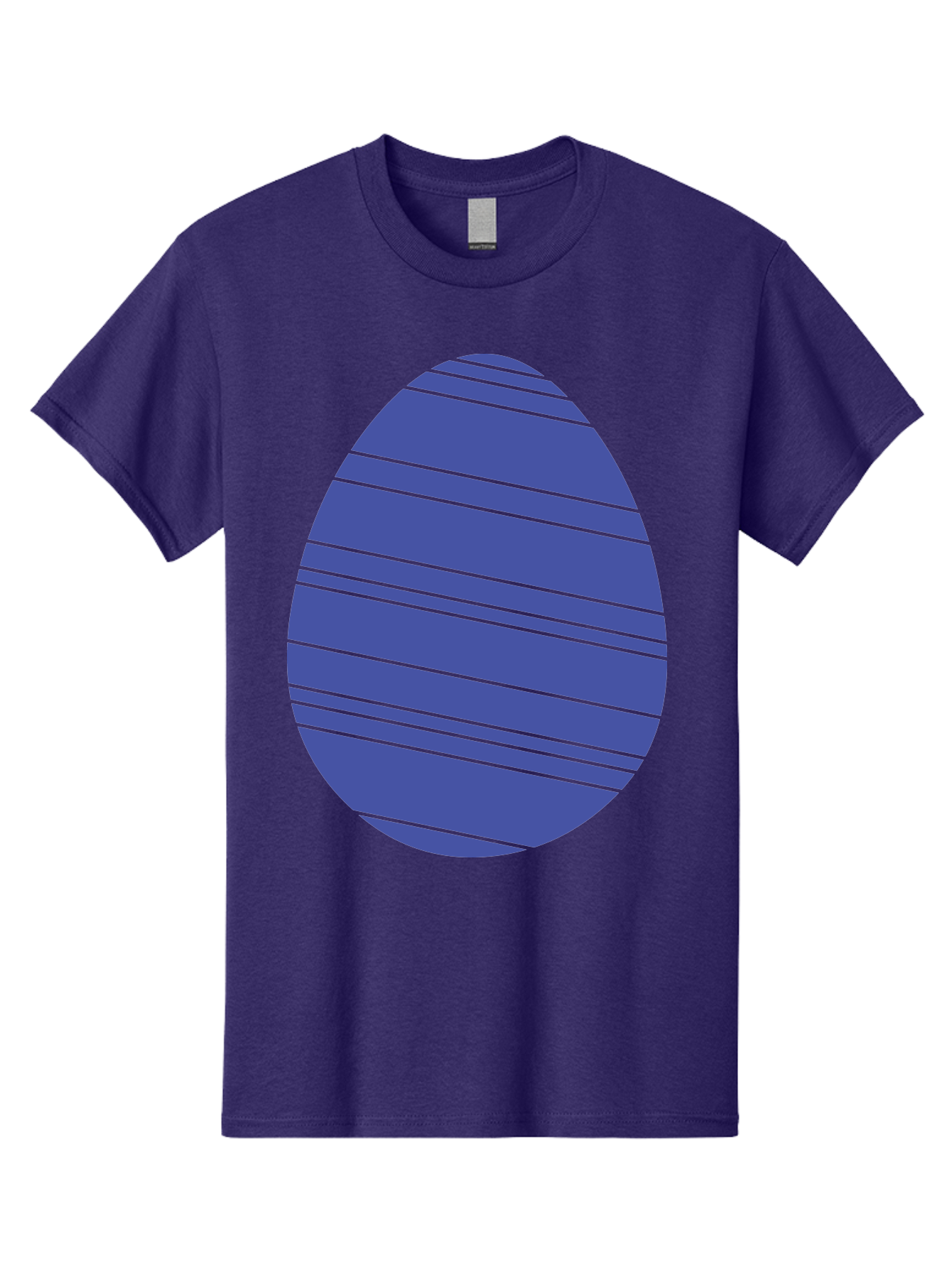 Blue-Easter-Egg Men'S Graphic Tee, 100% Cotton, Comfortable Casual Summer Wear, Machine Washable, Blue Oval Shape, Diagonal Stripes, Striped Pattern, Graphic Design, Abstract Art, Vibrant Colors, Modern Illustration Aac535 23