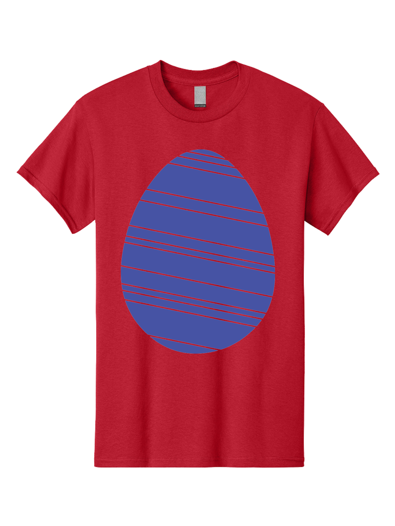 Blue-Easter-Egg Men'S Graphic Tee, 100% Cotton, Comfortable Casual Summer Wear, Machine Washable, Blue Oval Shape, Diagonal Stripes, Striped Pattern, Graphic Design, Abstract Art, Vibrant Colors, Modern Illustration Aac535 21