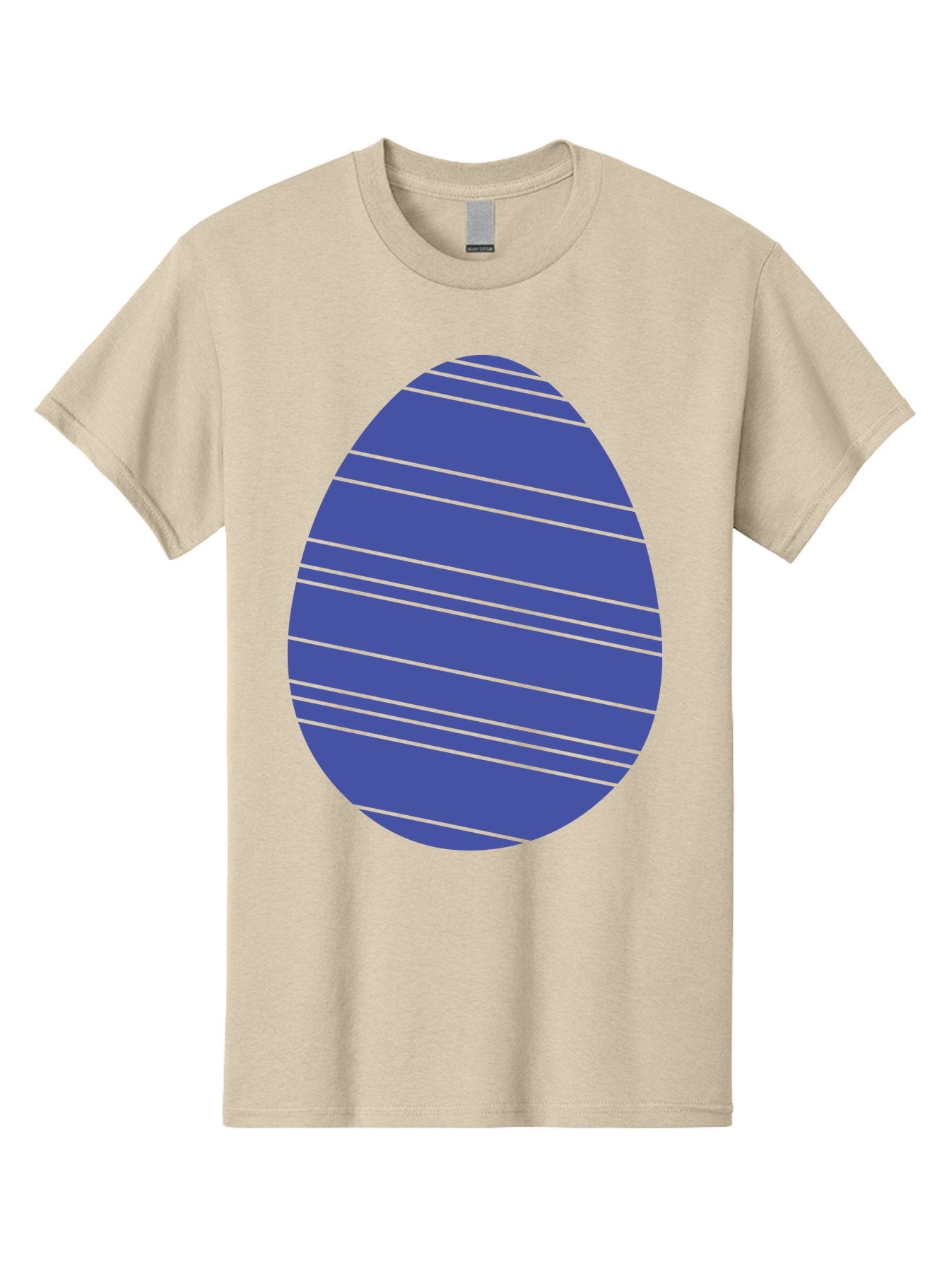 Blue-Easter-Egg Men'S Graphic Tee, 100% Cotton, Comfortable Casual Summer Wear, Machine Washable, Blue Oval Shape, Diagonal Stripes, Striped Pattern, Graphic Design, Abstract Art, Vibrant Colors, Modern Illustration Aac535 9