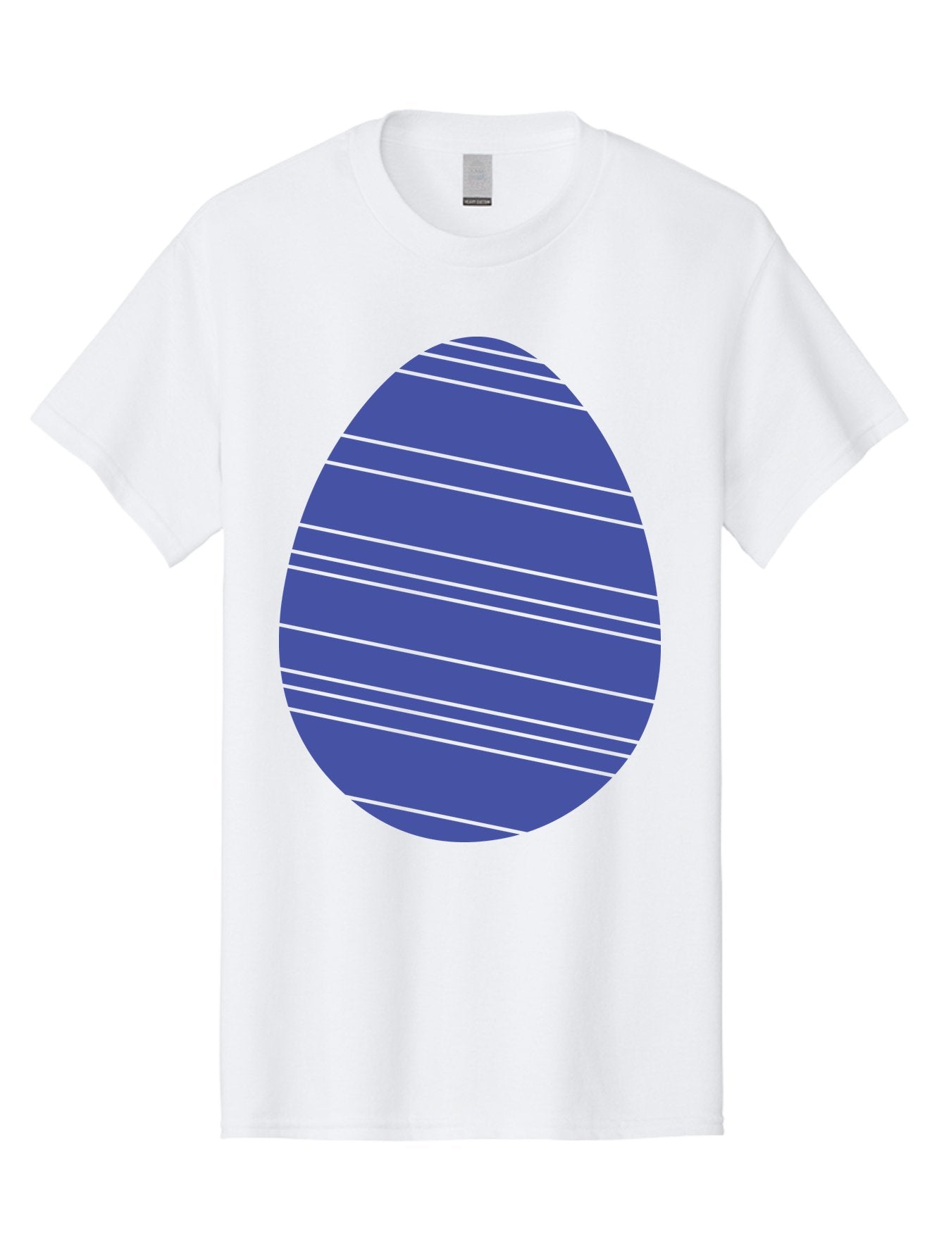 Blue-Easter-Egg Men'S Graphic Tee, 100% Cotton, Comfortable Casual Summer Wear, Machine Washable, Blue Oval Shape, Diagonal Stripes, Striped Pattern, Graphic Design, Abstract Art, Vibrant Colors, Modern Illustration Aac535 13