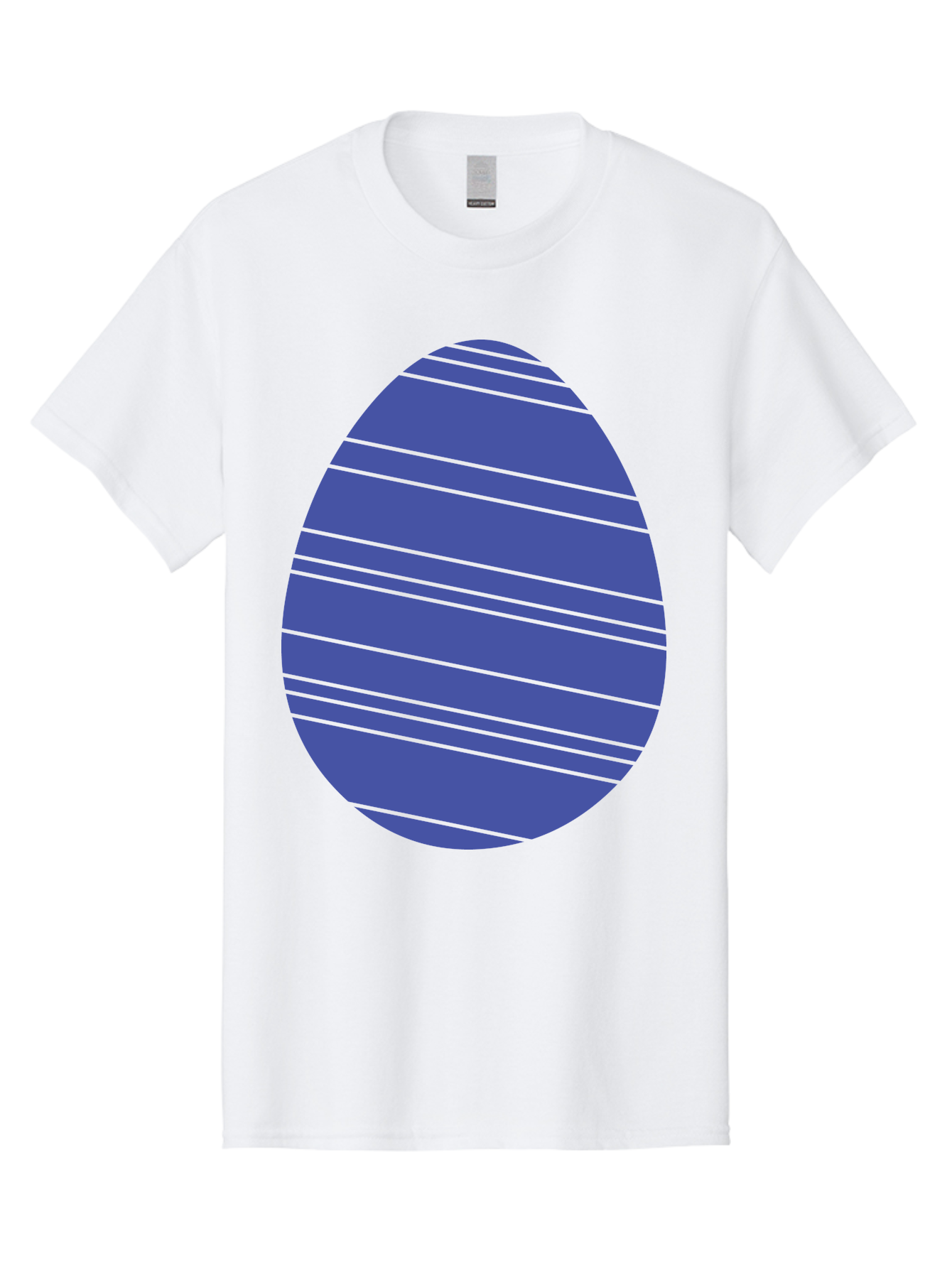Blue-Easter-Egg Men'S Graphic Tee, 100% Cotton, Comfortable Casual Summer Wear, Machine Washable, Blue Oval Shape, Diagonal Stripes, Striped Pattern, Graphic Design, Abstract Art, Vibrant Colors, Modern Illustration Aac535 29