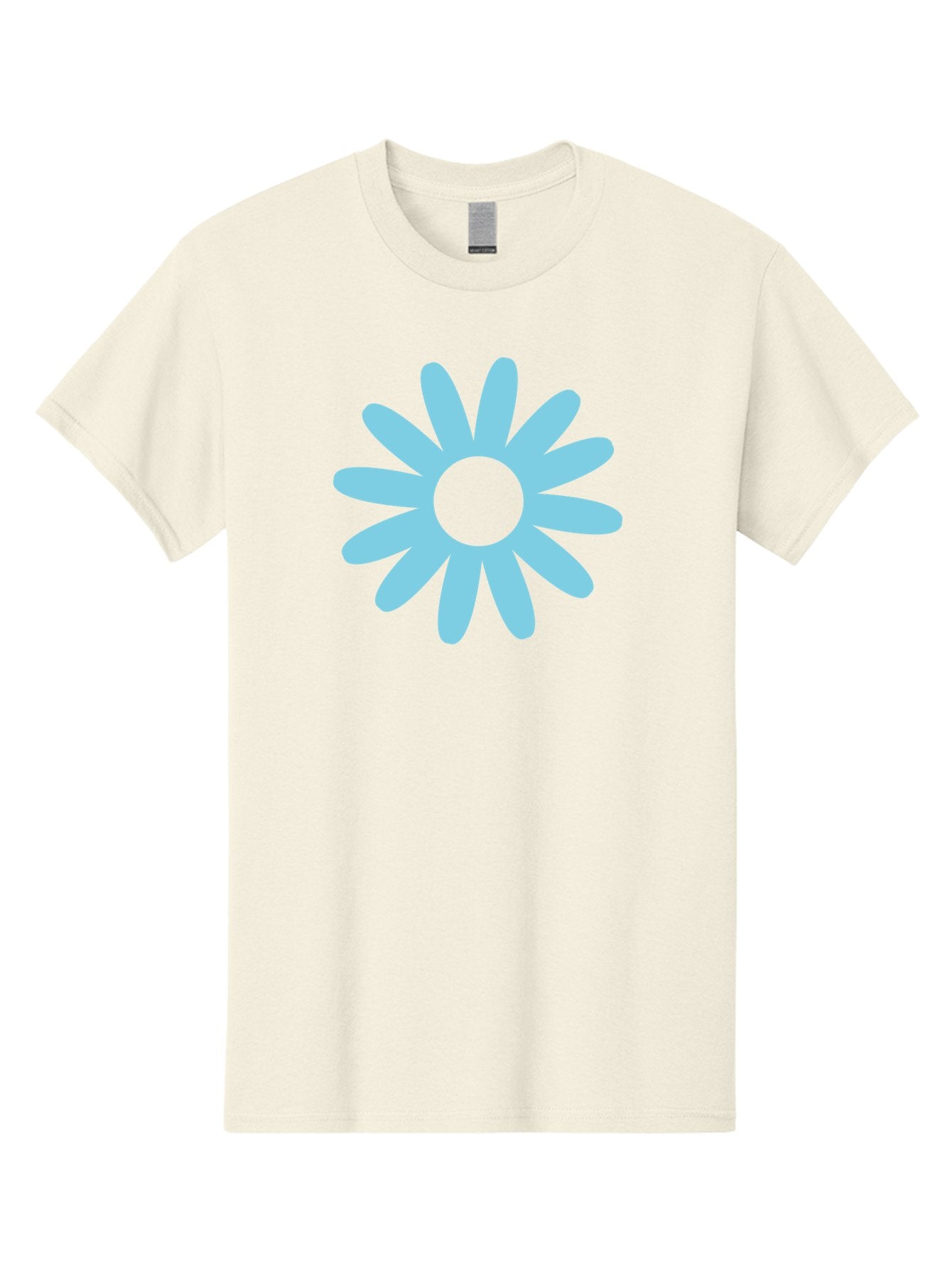 Blue-Flower Men'S Graphic Tee, 100% Cotton, Comfortable Casual Summer Wear, Machine Washable, Blue Flower, Simple Design, Minimalist Art, Floral Pattern, Light Blue Petals, Abstract Flower, Modern Graphics Aac536 4
