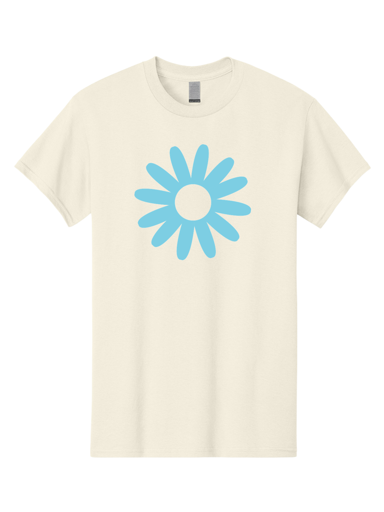 Blue-Flower Men'S Graphic Tee, 100% Cotton, Comfortable Casual Summer Wear, Machine Washable, Blue Flower, Simple Design, Minimalist Art, Floral Pattern, Light Blue Petals, Abstract Flower, Modern Graphics Aac536 23