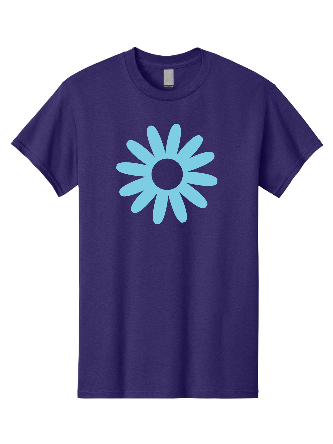 Blue-Flower Men'S Graphic Tee, 100% Cotton, Comfortable Casual Summer Wear, Machine Washable, Blue Flower, Simple Design, Minimalist Art, Floral Pattern, Light Blue Petals, Abstract Flower, Modern Graphics Aac536 11
