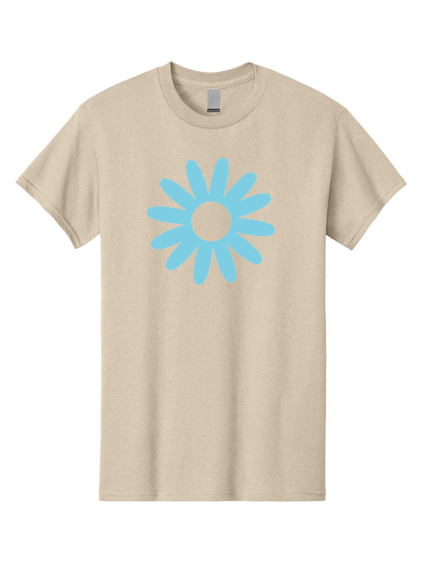 Blue-Flower Men'S Graphic Tee, 100% Cotton, Comfortable Casual Summer Wear, Machine Washable, Blue Flower, Simple Design, Minimalist Art, Floral Pattern, Light Blue Petals, Abstract Flower, Modern Graphics Aac536 19
