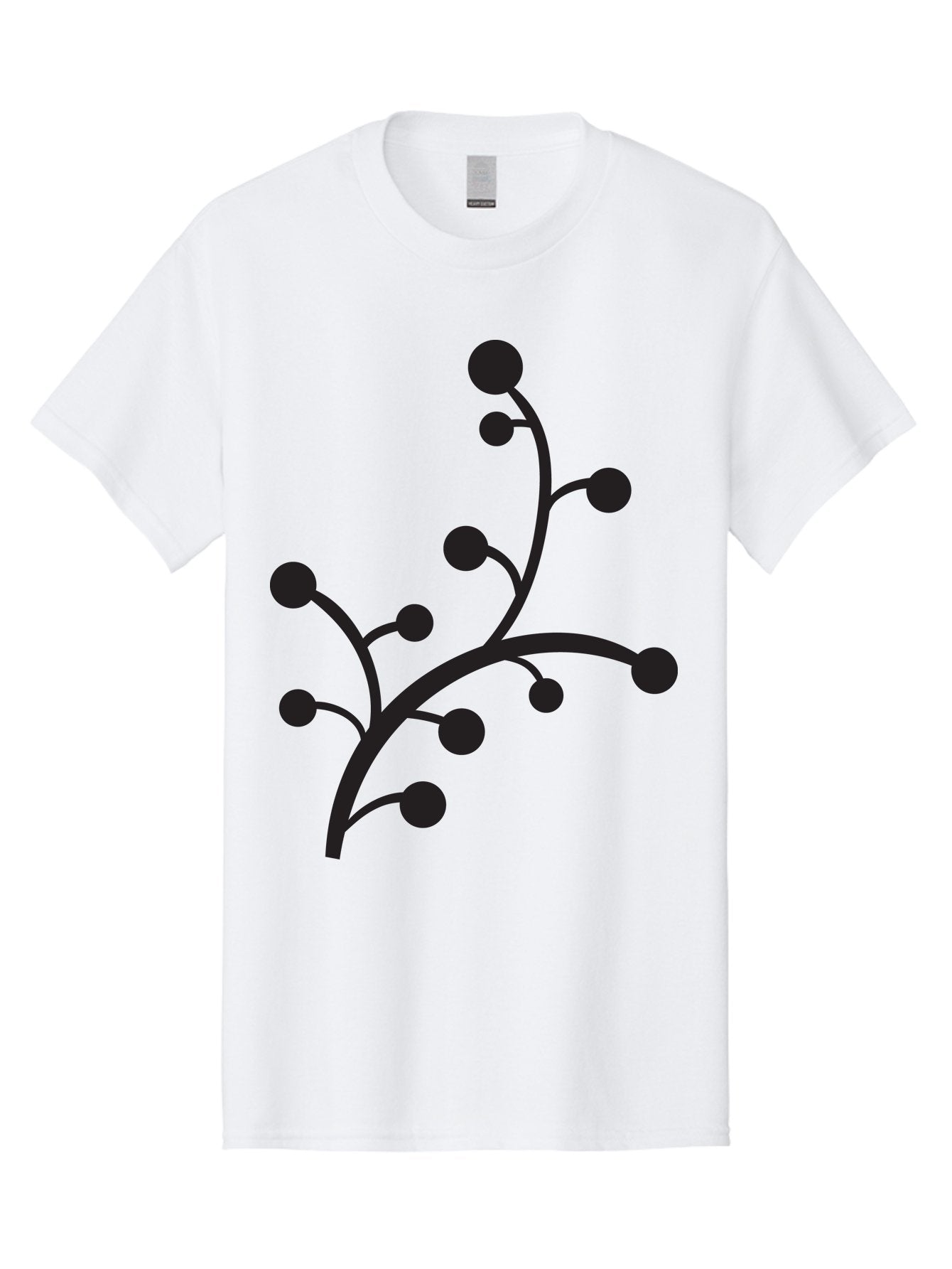 Branched-Stem Men'S Graphic Tee, 100% Cotton, Comfortable Casual Summer Wear, Machine Washable, Mistletoe Silhouette, Minimalist Design, Black And Green Color Scheme, Festive Decor, Holiday Icon, Christmas Symbol, Simple Graphics, Aac543 8